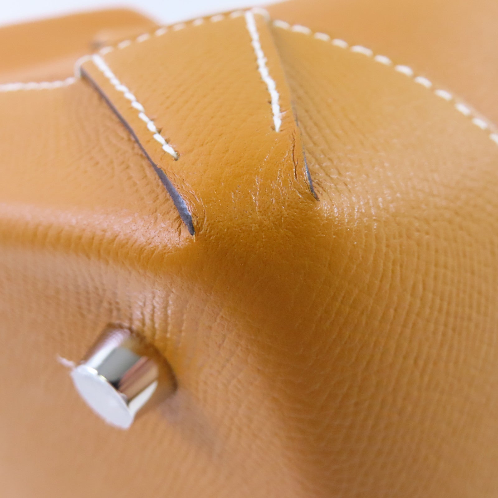 HERMES Epsom皮革/Evercolor皮革Maxi Box Tote Bag銀扣手挽袋Gold金棕色