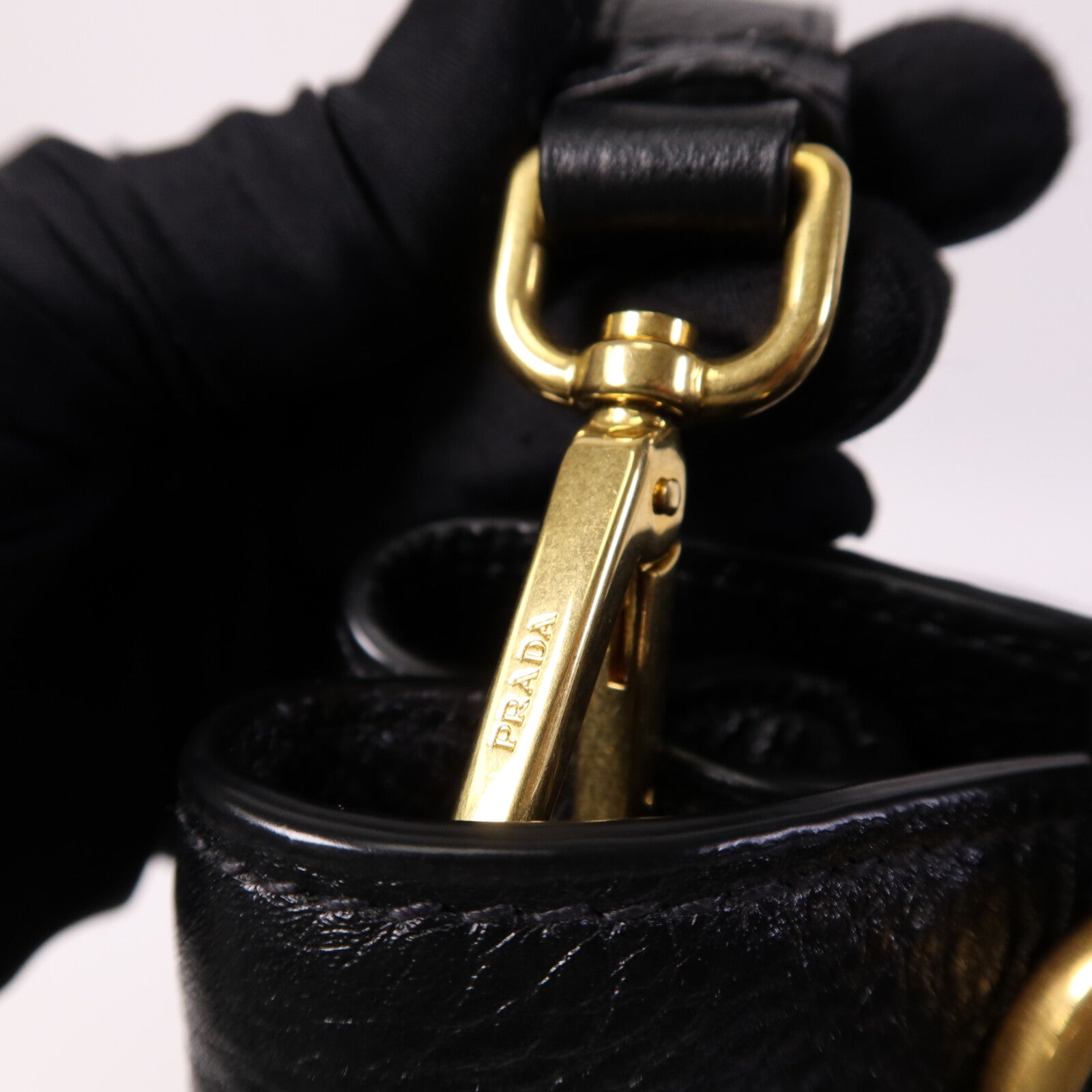 PRADA 牛皮皮革2 Way Shoulder Bag金扣手挽肩背兩用袋