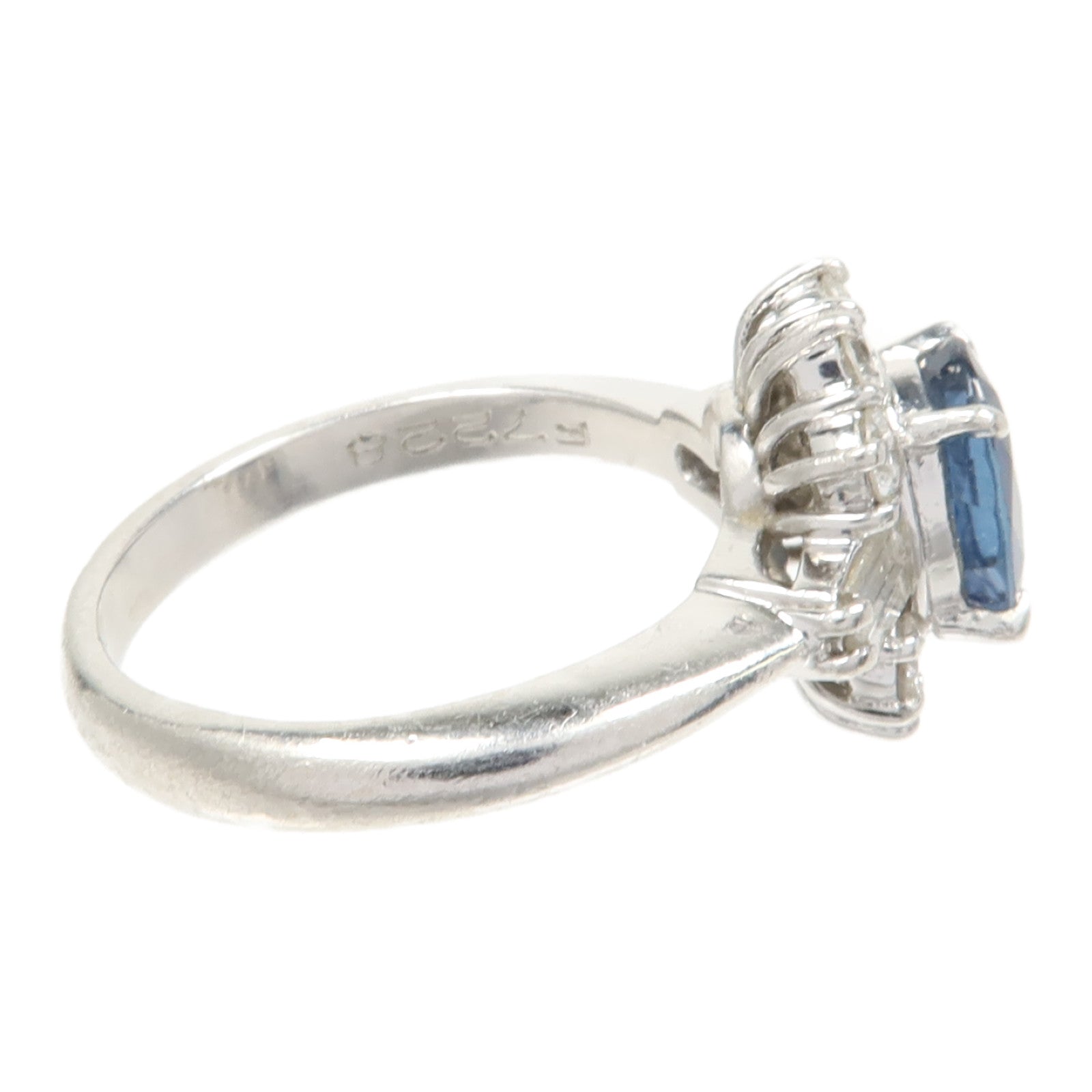 JEWELRY 【激減優惠】PT900鉑金Sapphire Diamond Ring藍寶石/鑽石戒指US#5.5