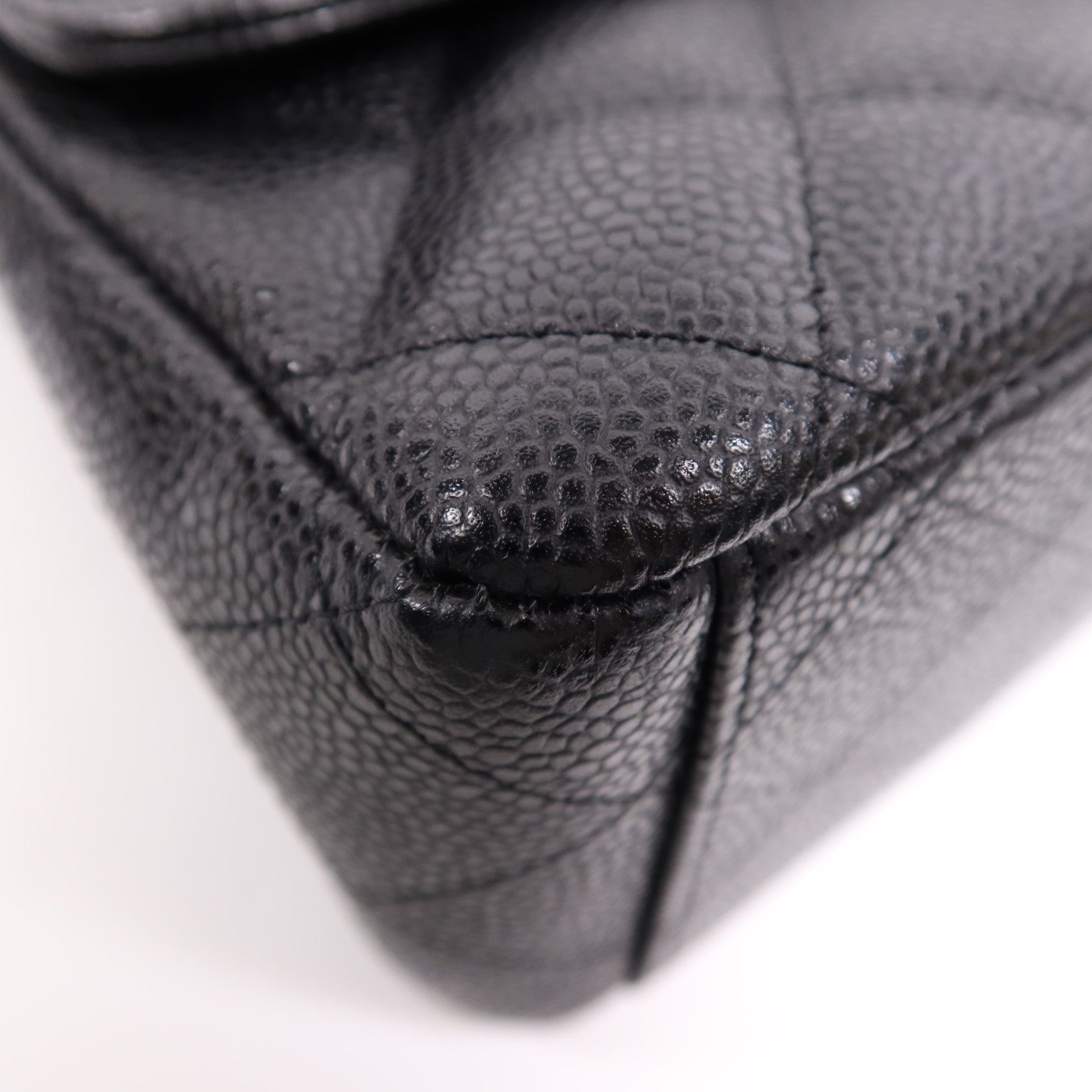 CHANEL 牛皮皮革Maxi Classic銀扣鏈帶肩背袋