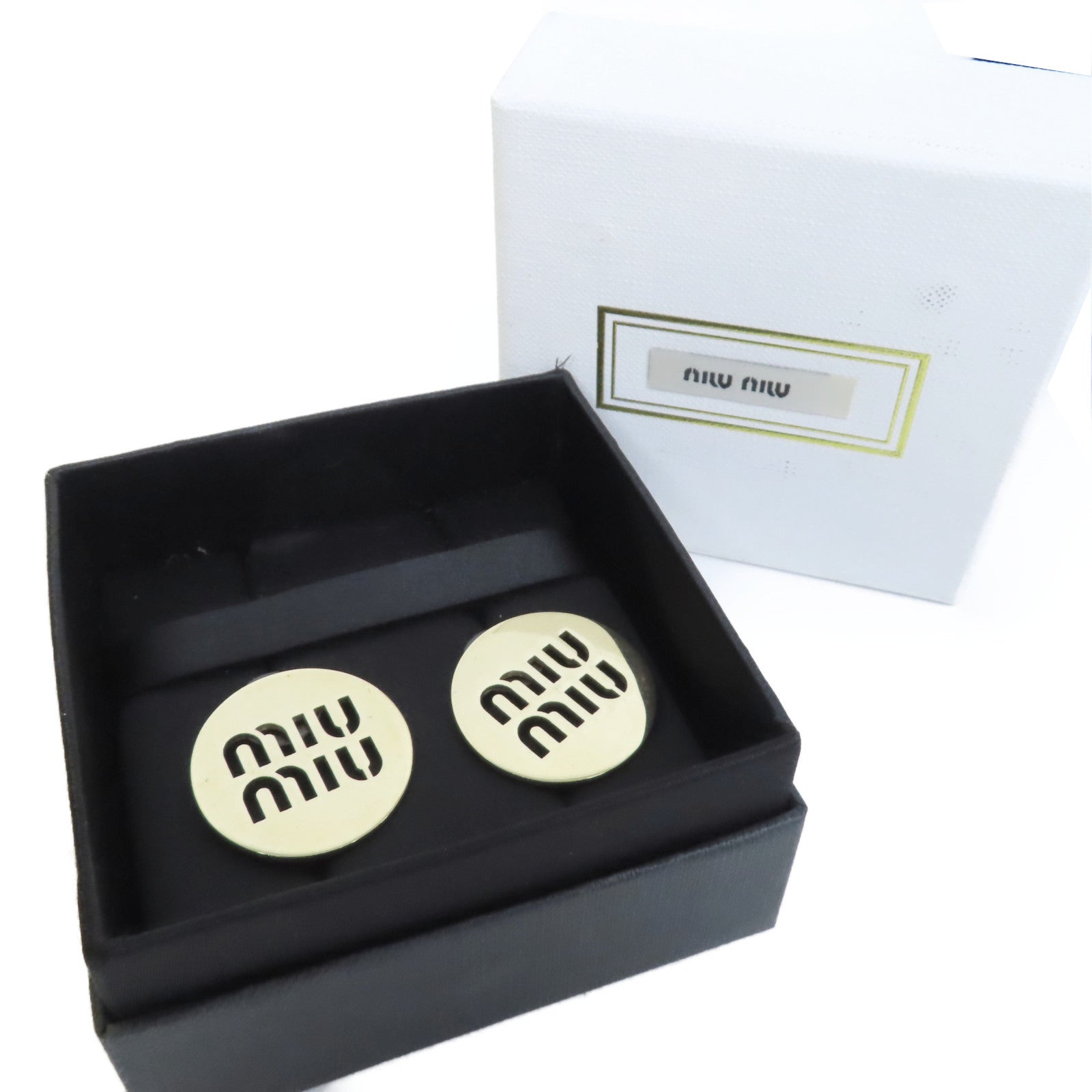Miu Miu 金屬Earrings金扣耳環金色