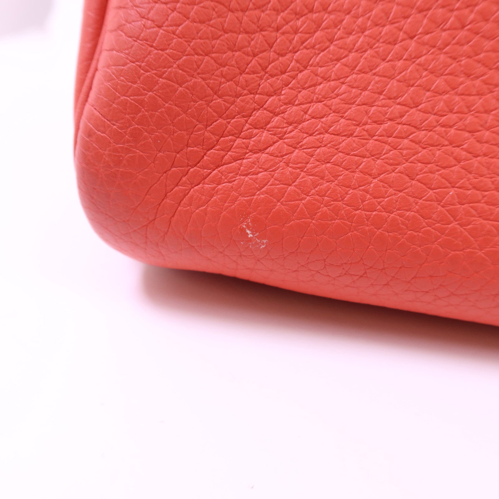 HERMES Clemence皮革Lindy 30銀扣手挽肩背兩用袋Rose Jaipur