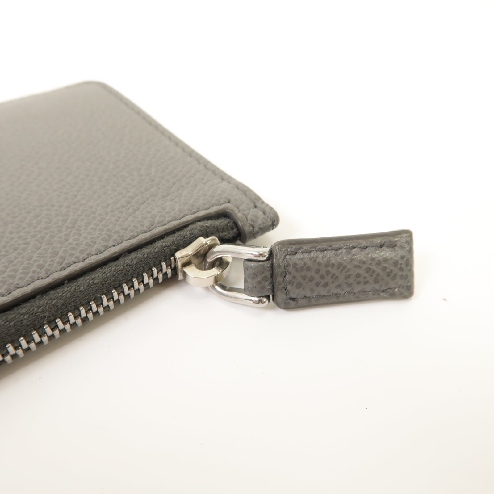 PRADA 牛皮皮革Card Case銀扣卡片套灰色