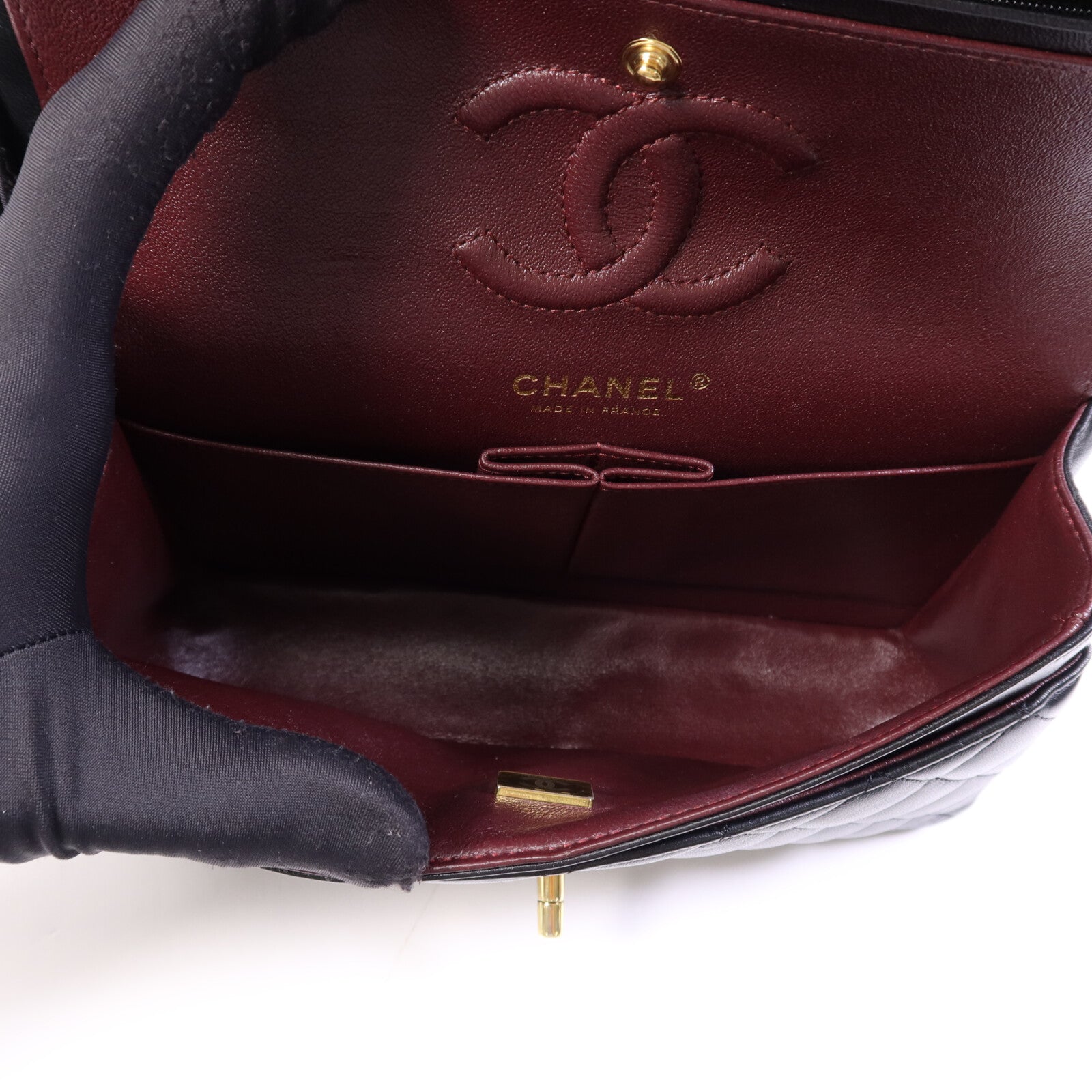 CHANEL 羊皮皮革Classic 23金扣鏈帶肩背袋