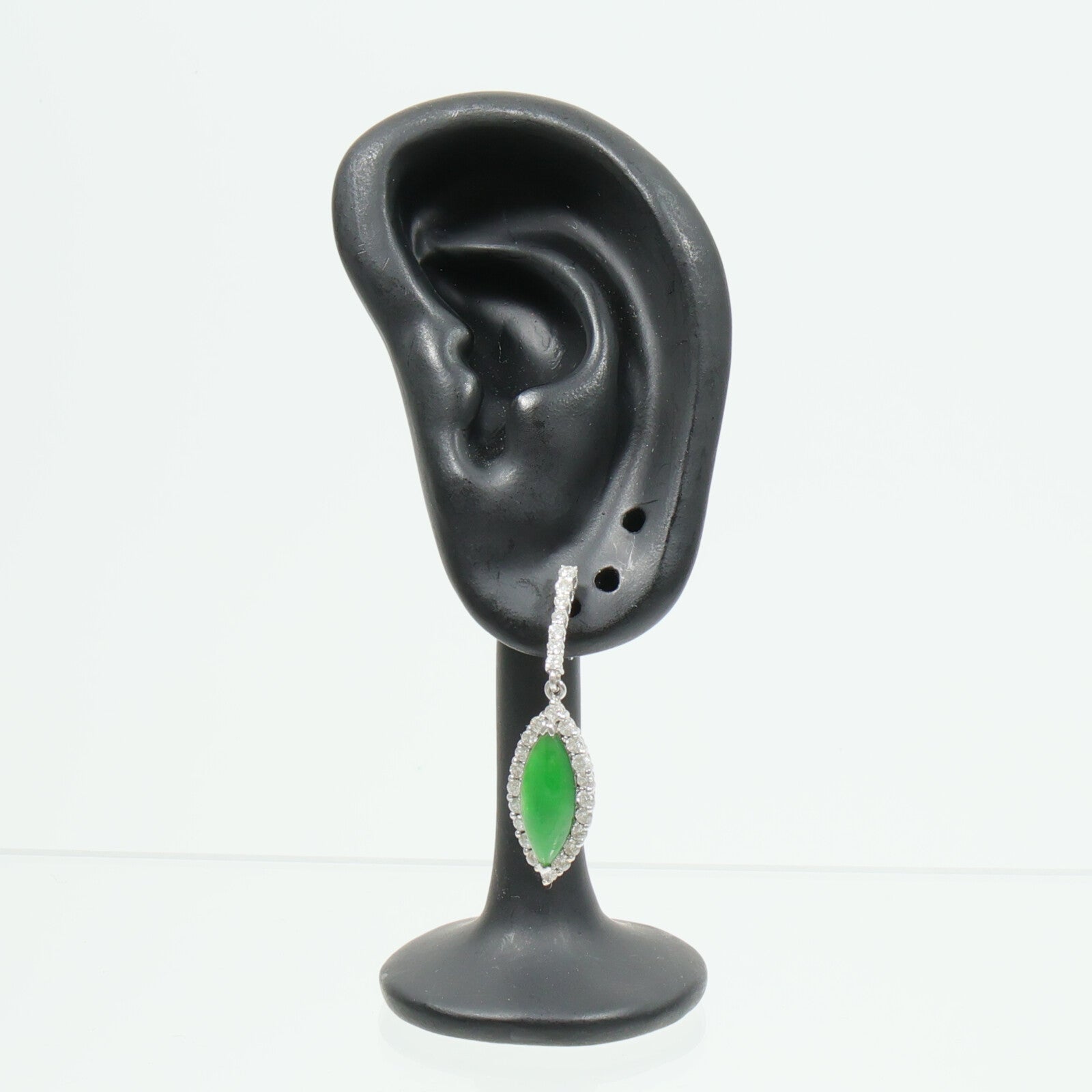 JEWELRY 18K白金Jade Diamond Earrings翡翠/鑽石耳環
