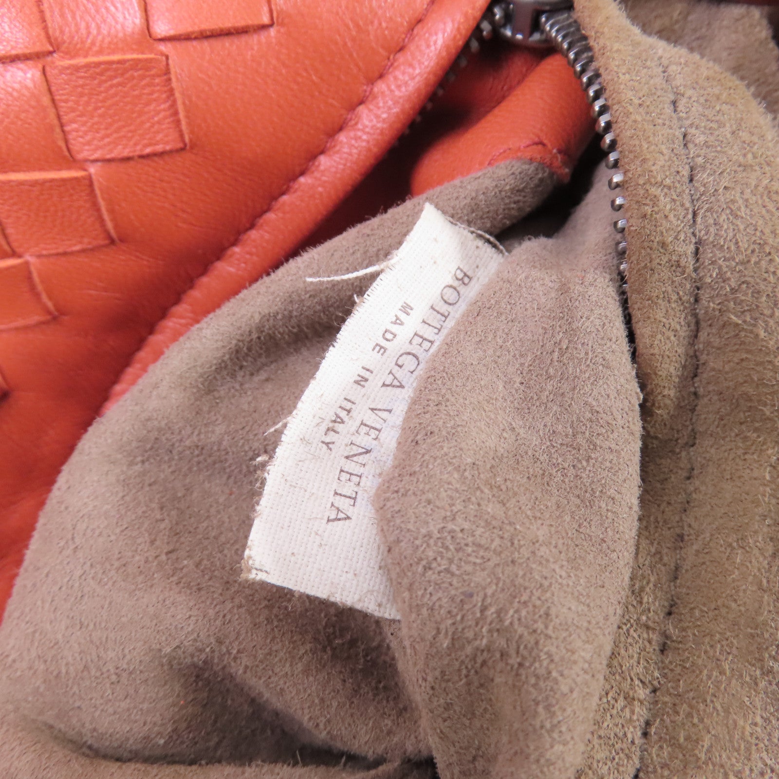 BOTTEGA VENETA 織紋皮革Tote Bag肩背袋橙色