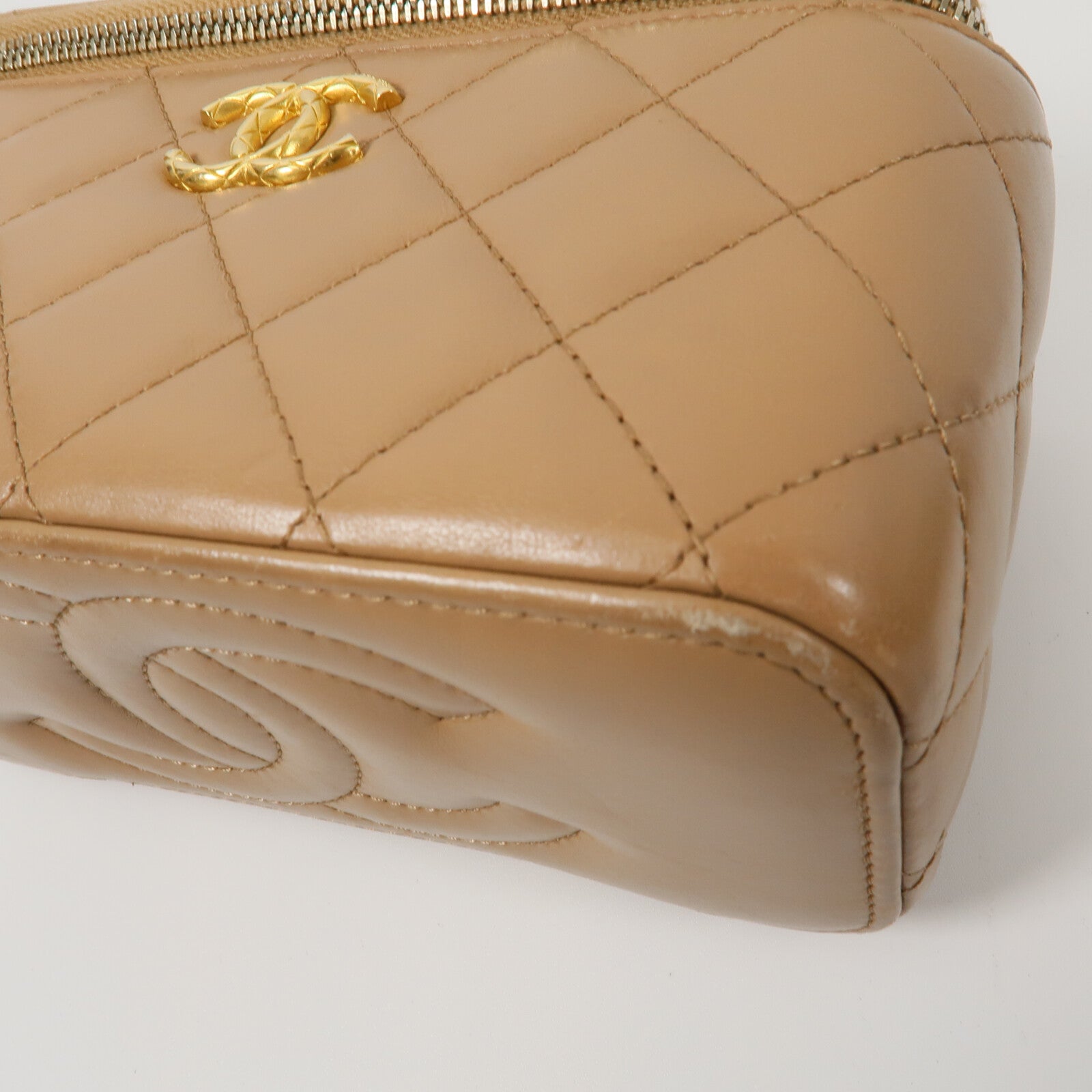 CHANEL 羊皮皮革Vanity Case鏈帶肩背袋