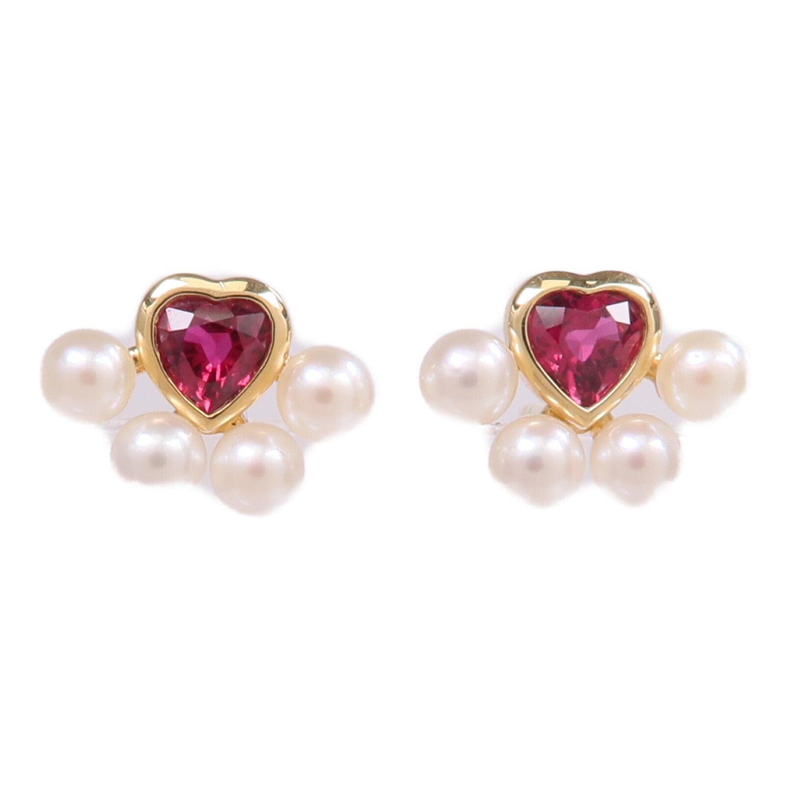JEWELRY 18K黃金Ruby Pearl Earrings紅寶石/珍珠耳環