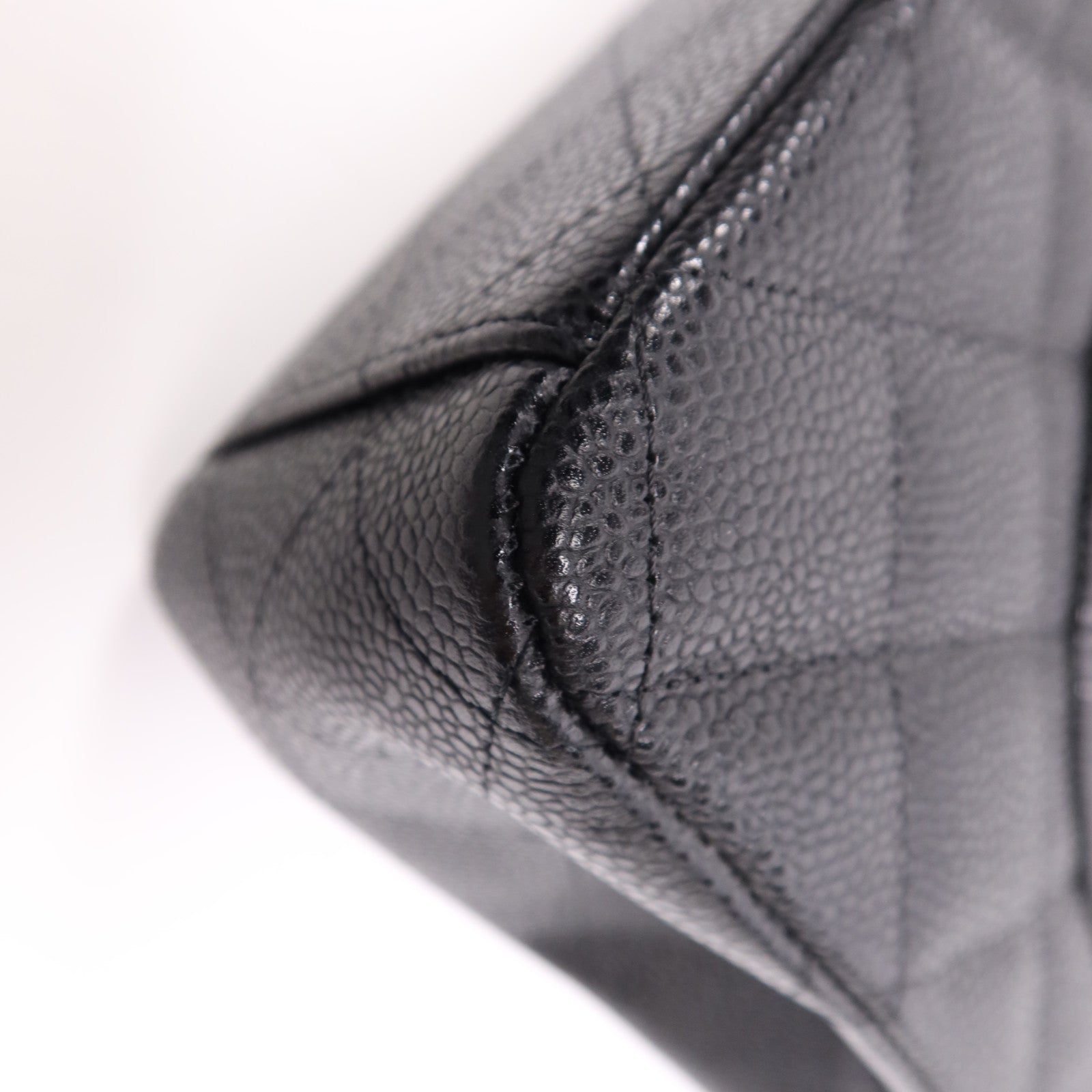 CHANEL 牛皮皮革Maxi Classic銀扣鏈帶肩背袋