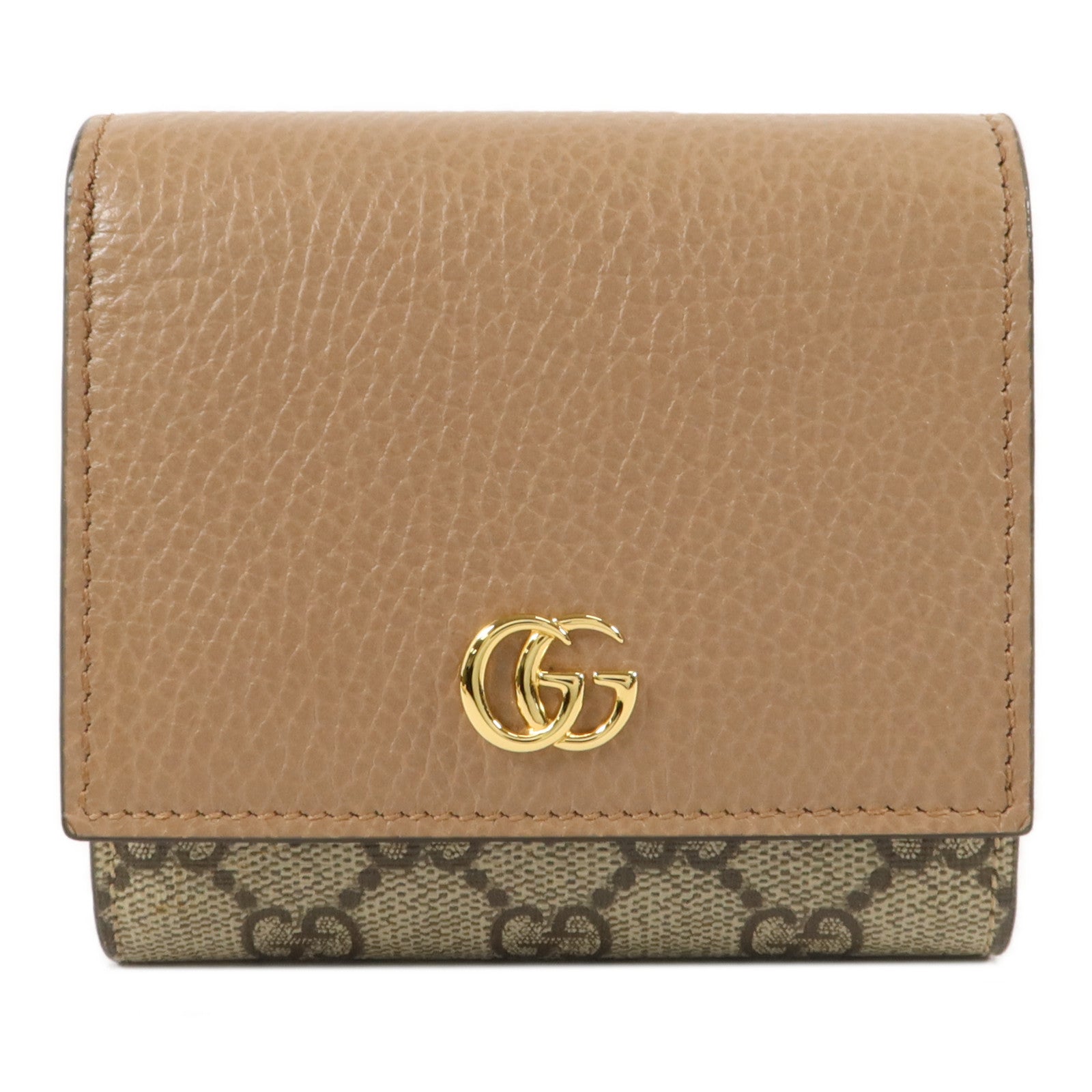 GUCCI 塗層帆布/牛皮皮革GG Marmont Medium Wallet錢包