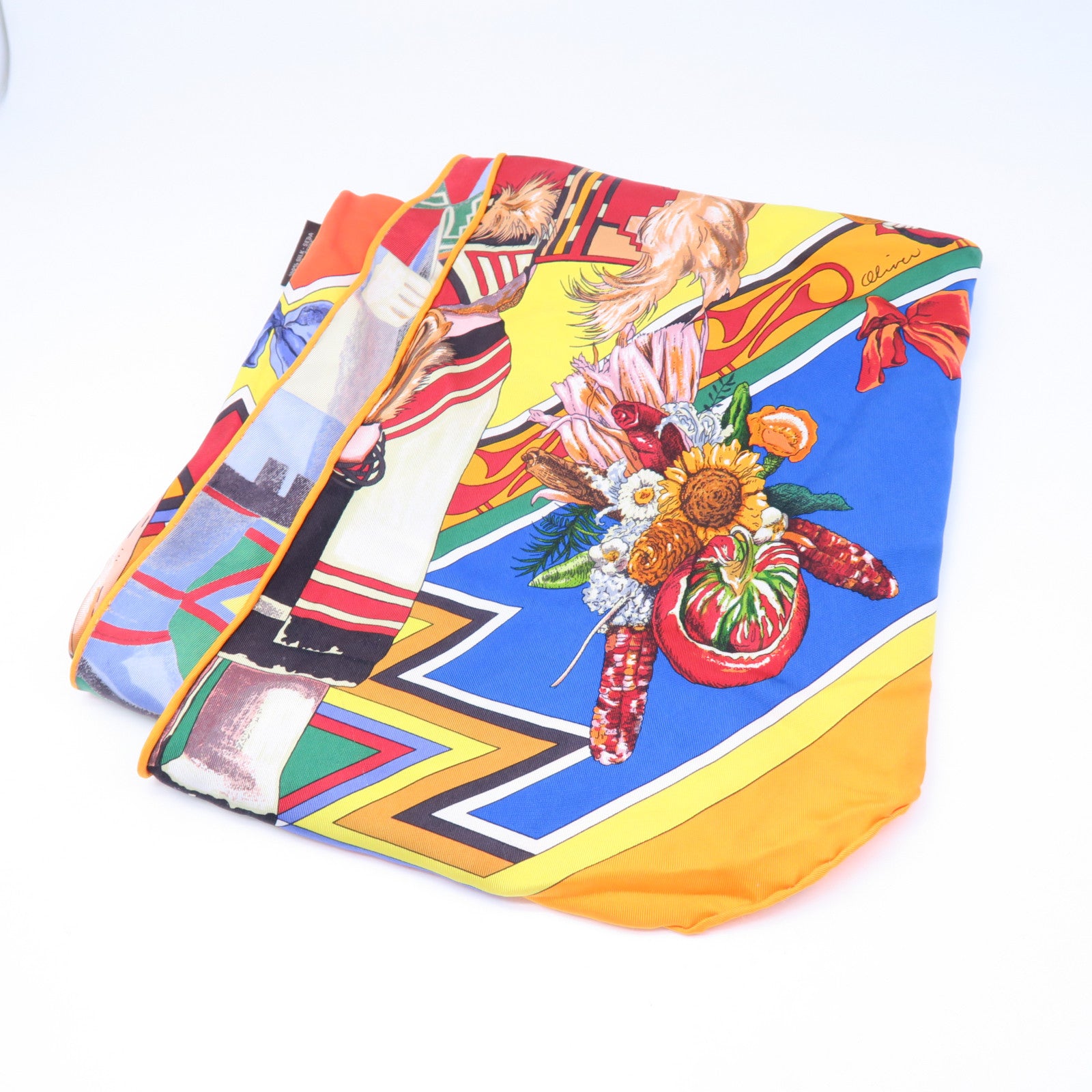 HERMES 【激減優惠】絲質Scarf絲巾黃色