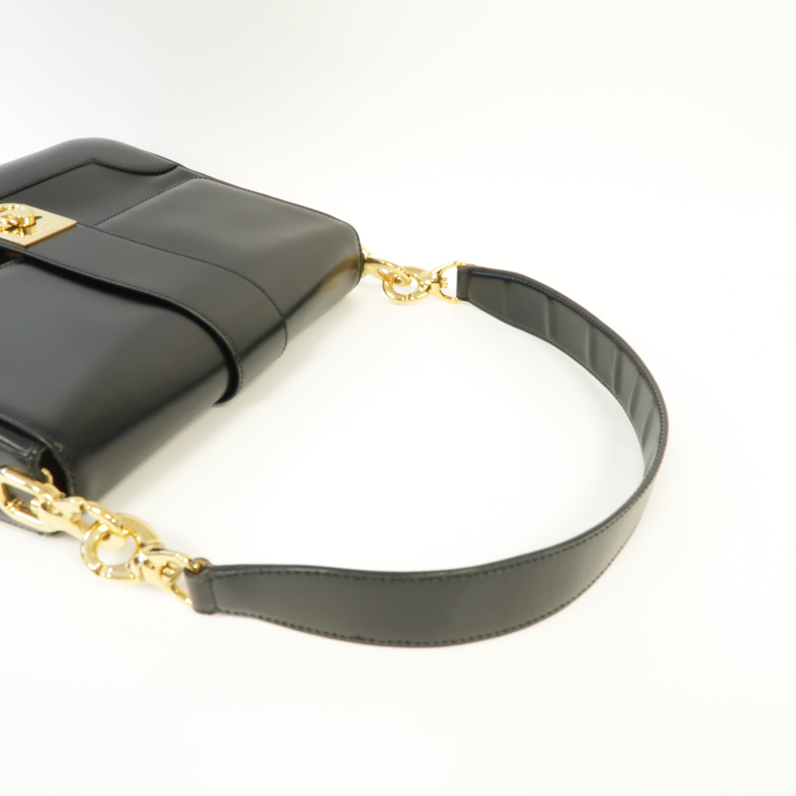 CELINE 【激減優惠】牛皮皮革Shoulder Bag金扣肩背袋黑色