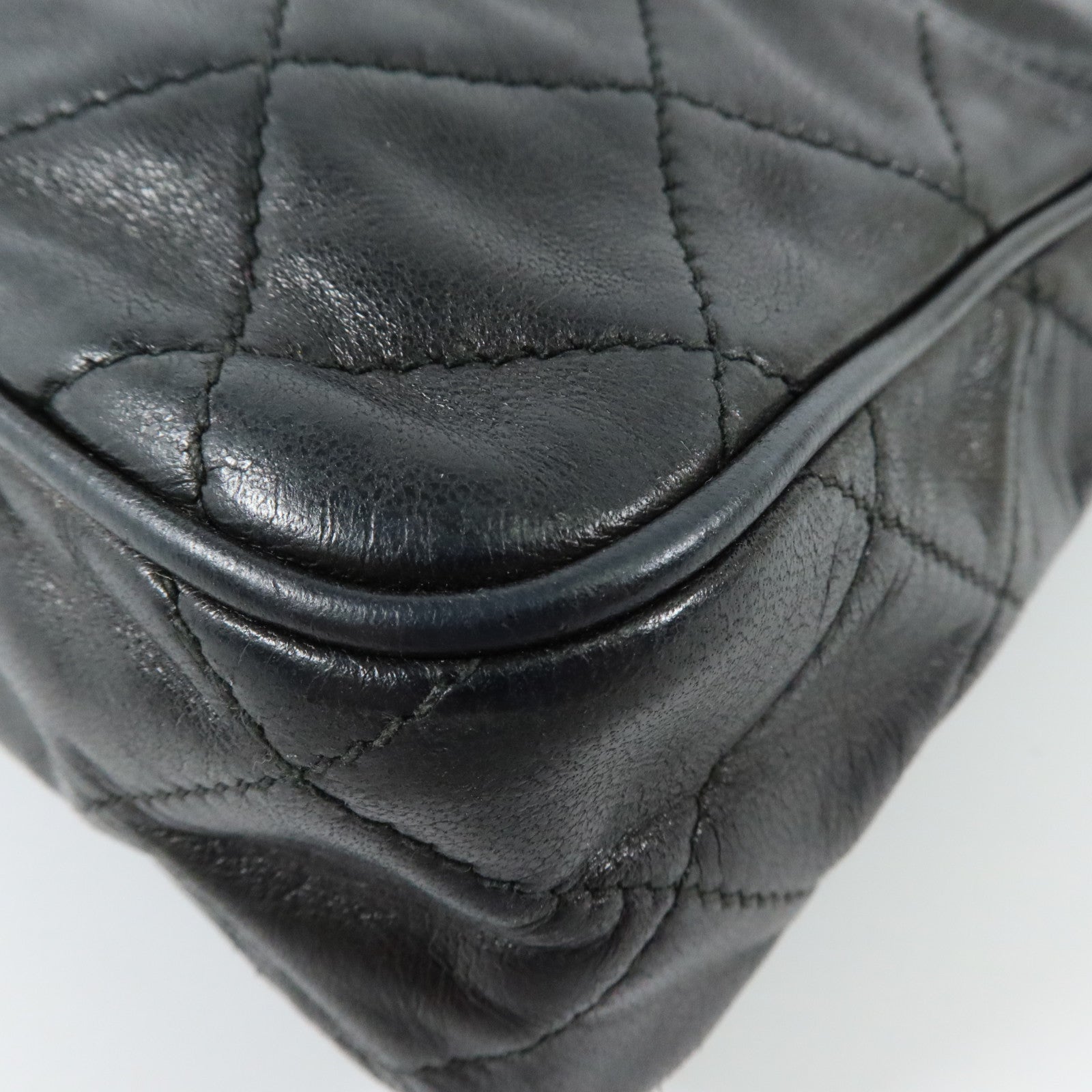 CHANEL 羊皮皮革Vintage金扣鏈帶肩背袋