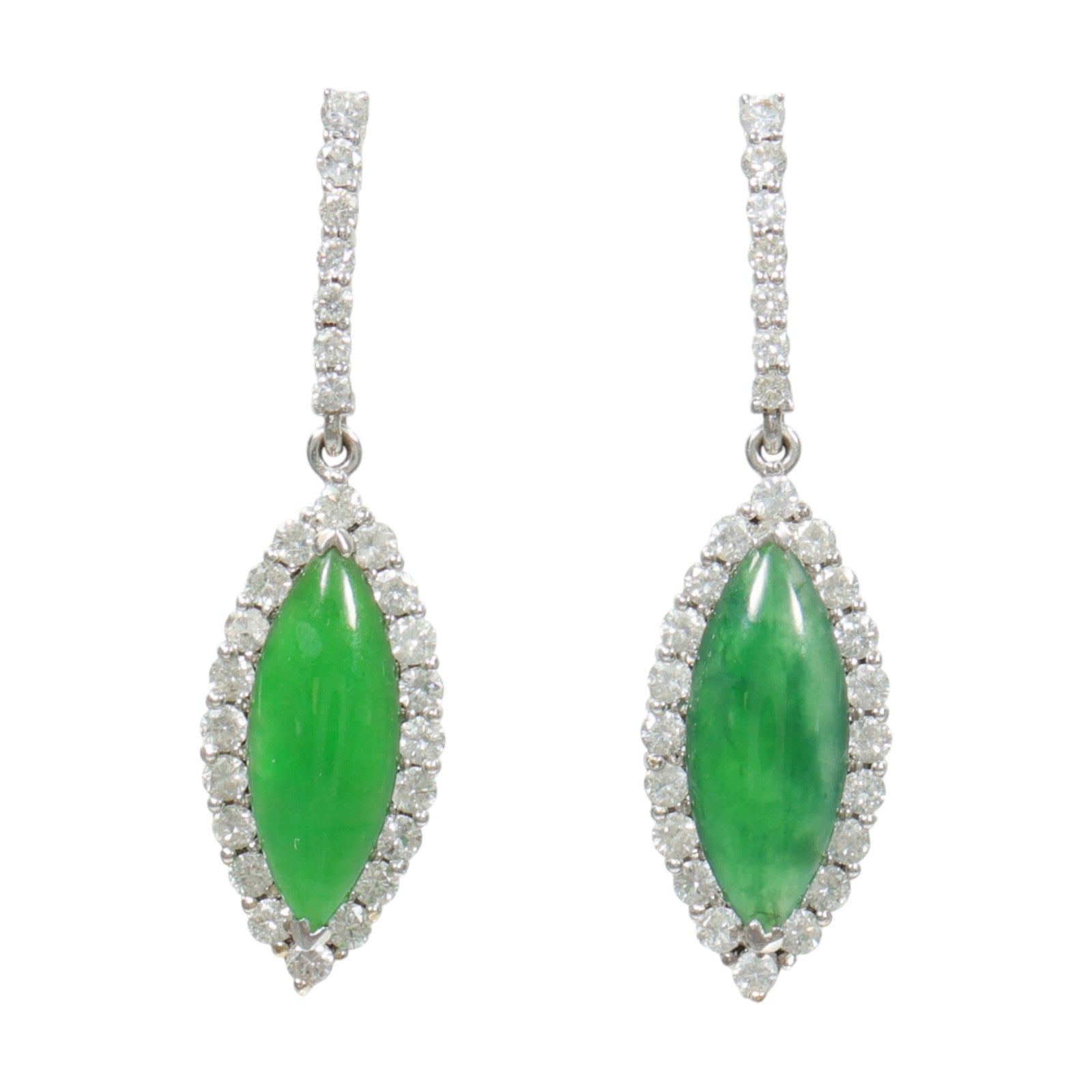 JEWELRY 18K白金Jade Diamond Earrings翡翠/鑽石耳環