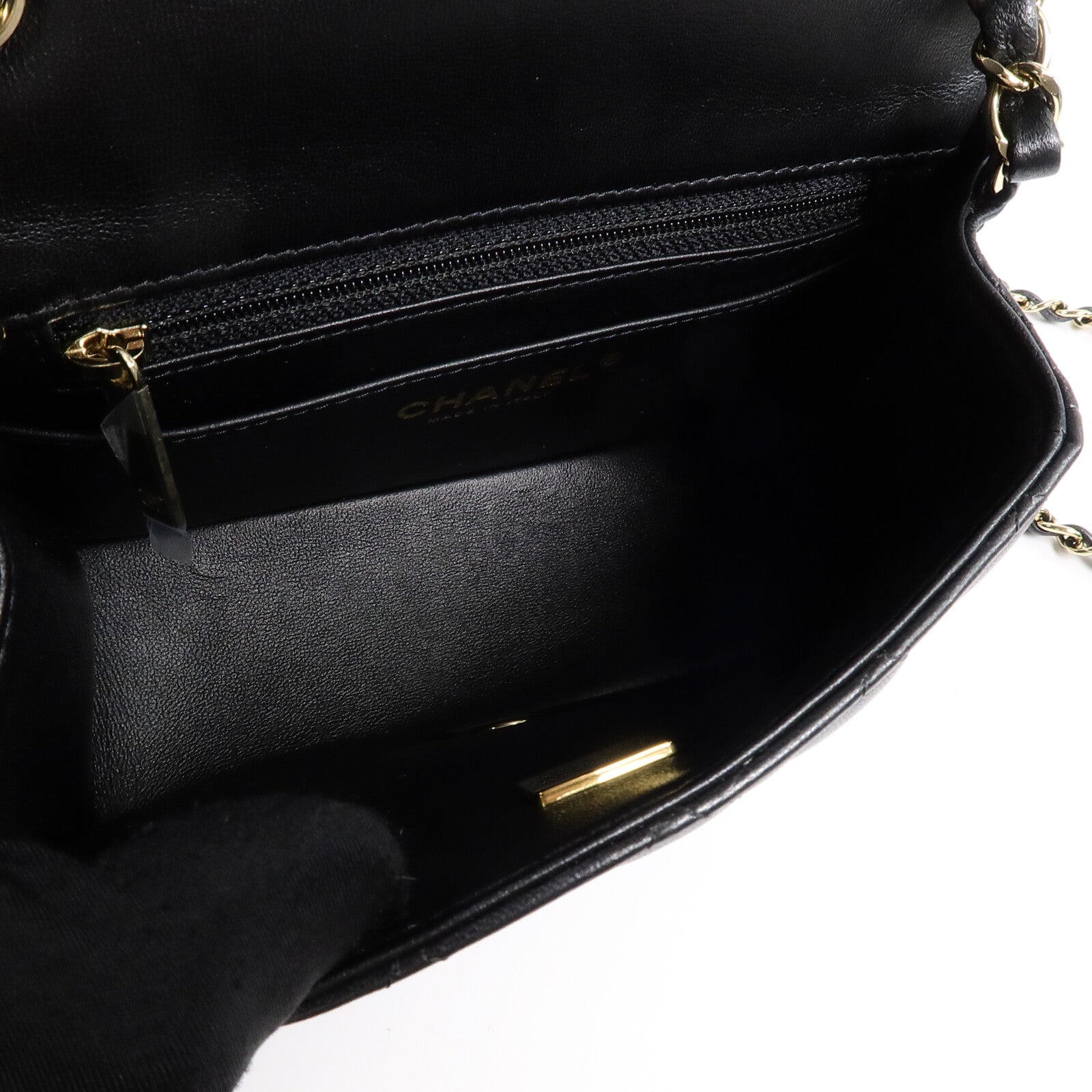 CHANEL 牛皮皮革Mini Classic 17鏈帶肩背袋