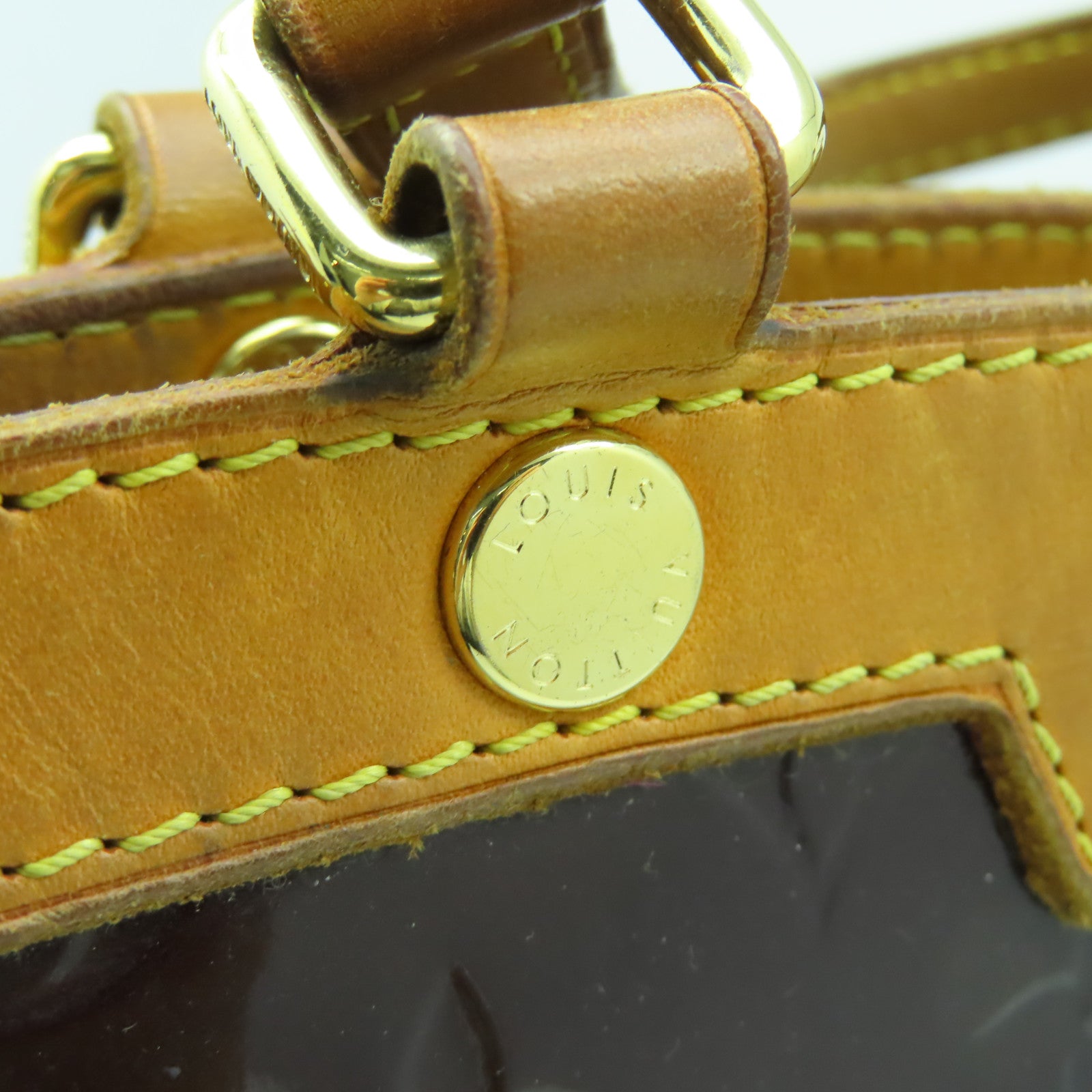 LOUIS VUITTON Monogram Vernis Blair MM金扣手挽肩背兩用袋酒紅色