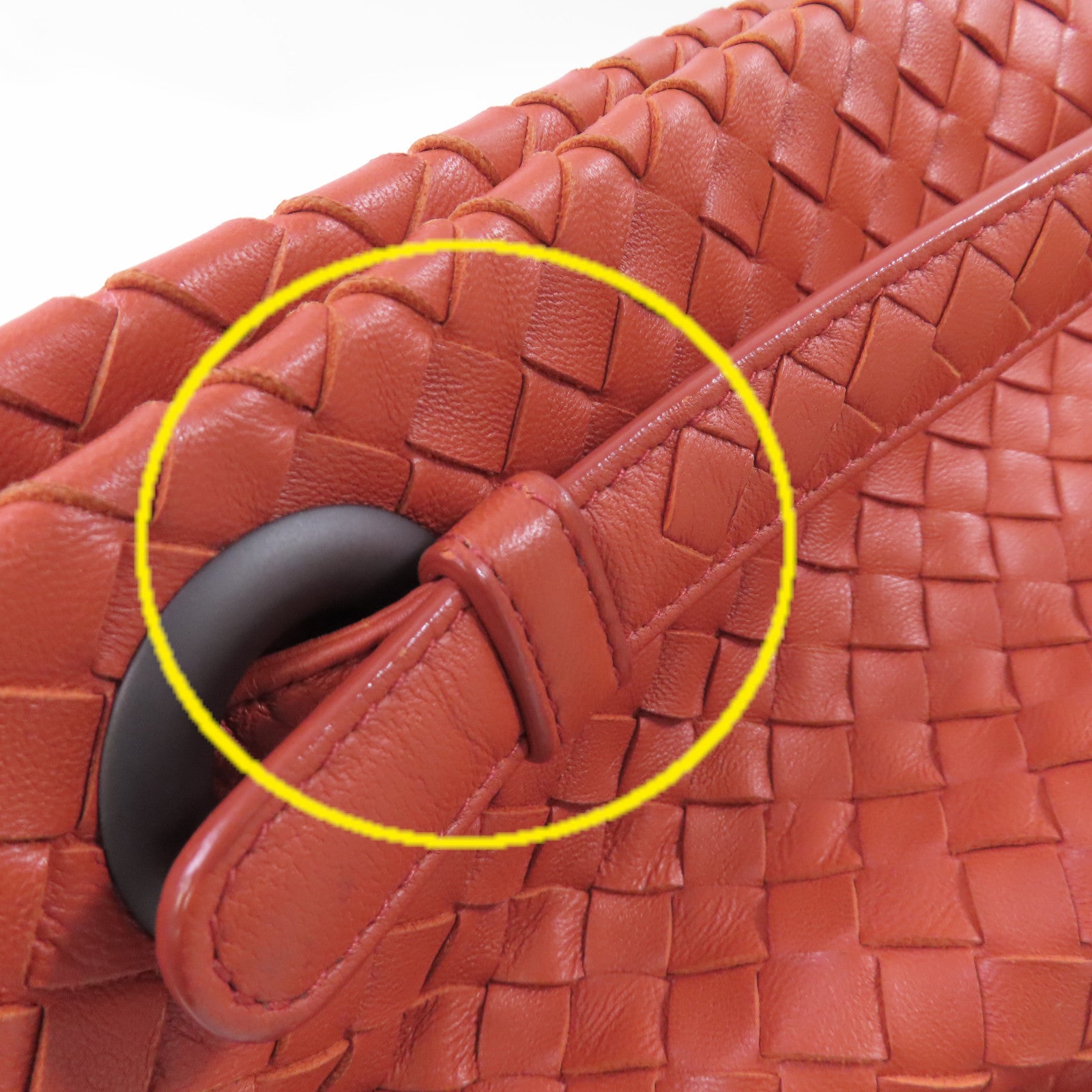 BOTTEGA VENETA 織紋皮革Tote Bag肩背袋橙色