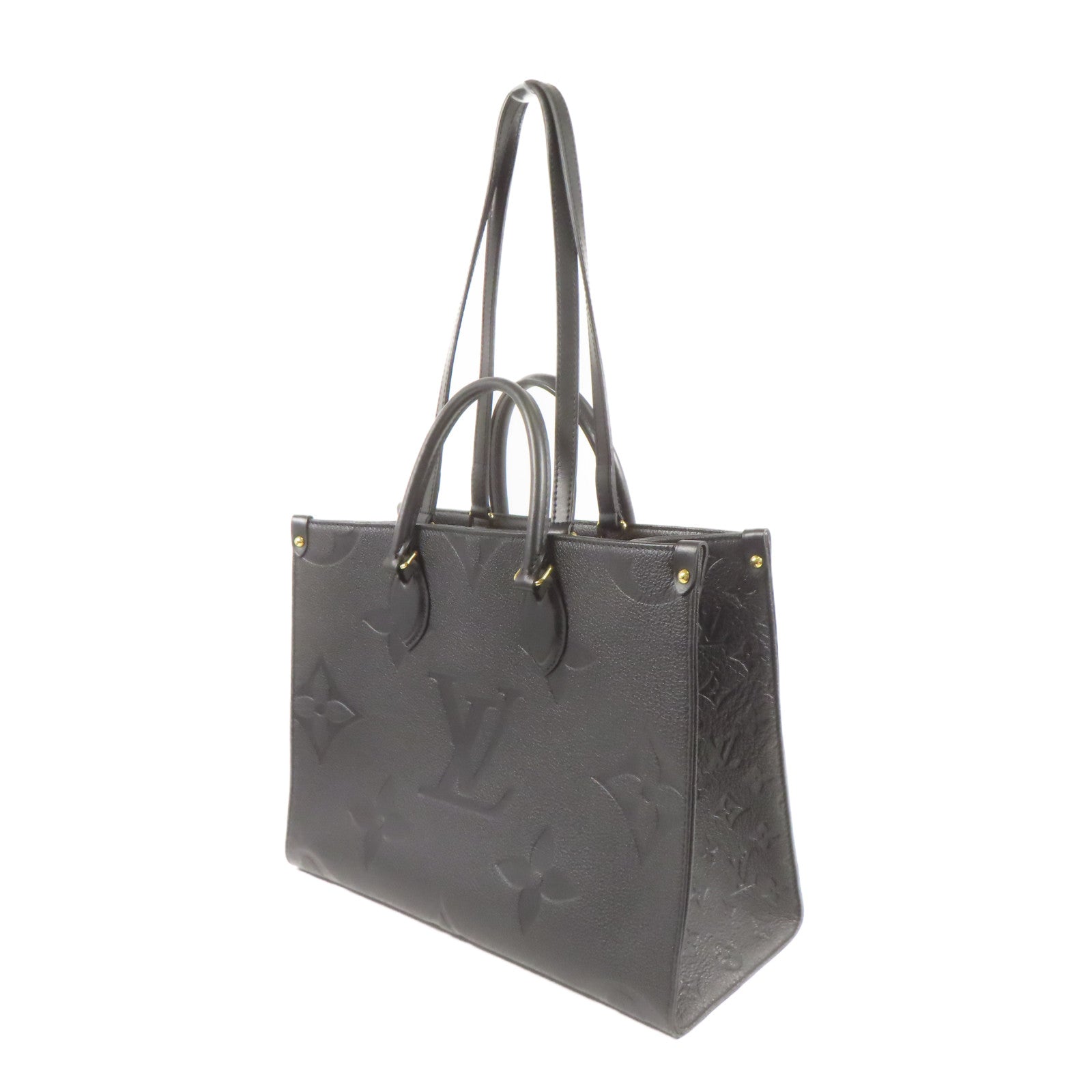 LOUIS VUITTON Monogram Empreinte On The Go MM金扣手挽肩背兩用袋