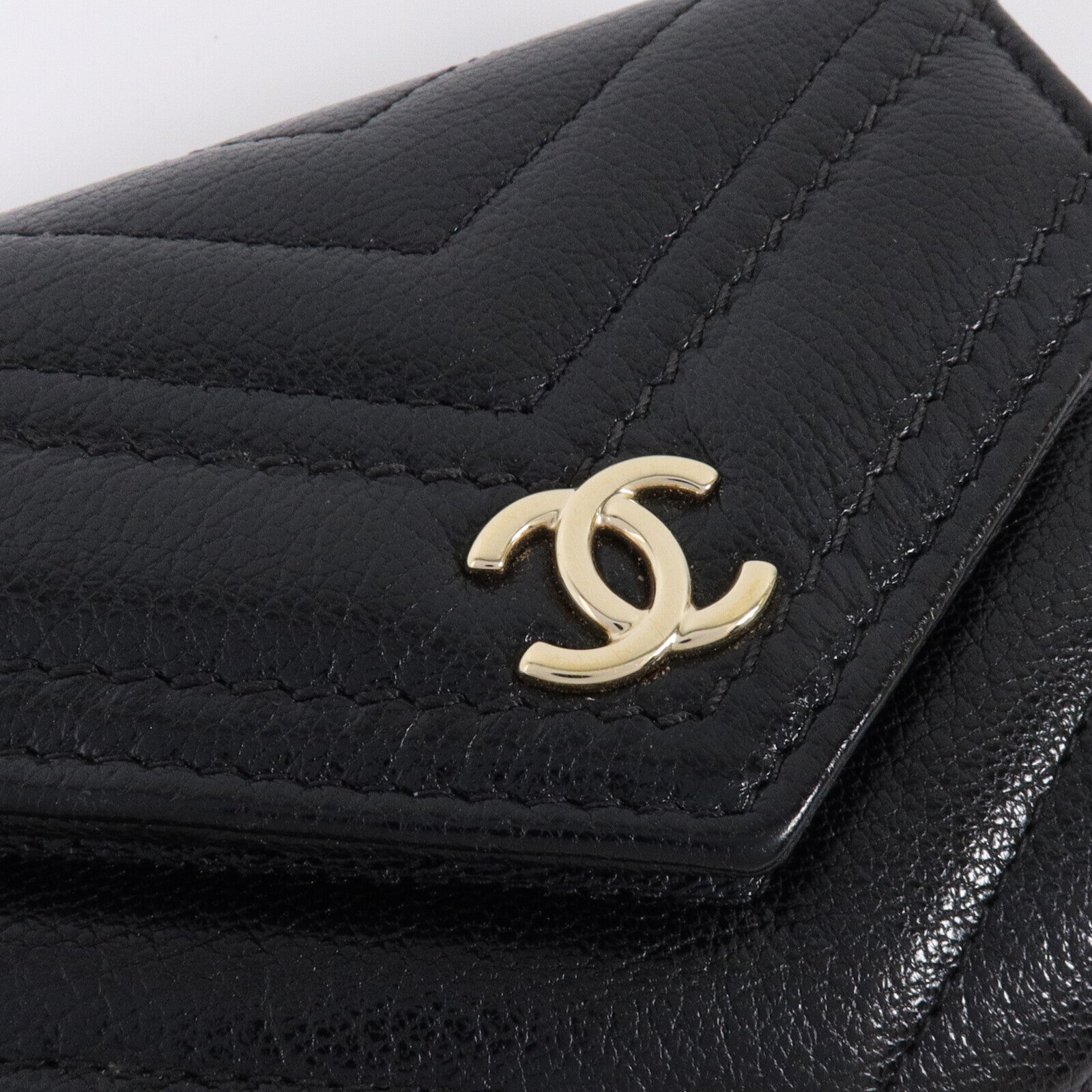 CHANEL 牛皮皮革Small Flap Wallet金扣錢包
