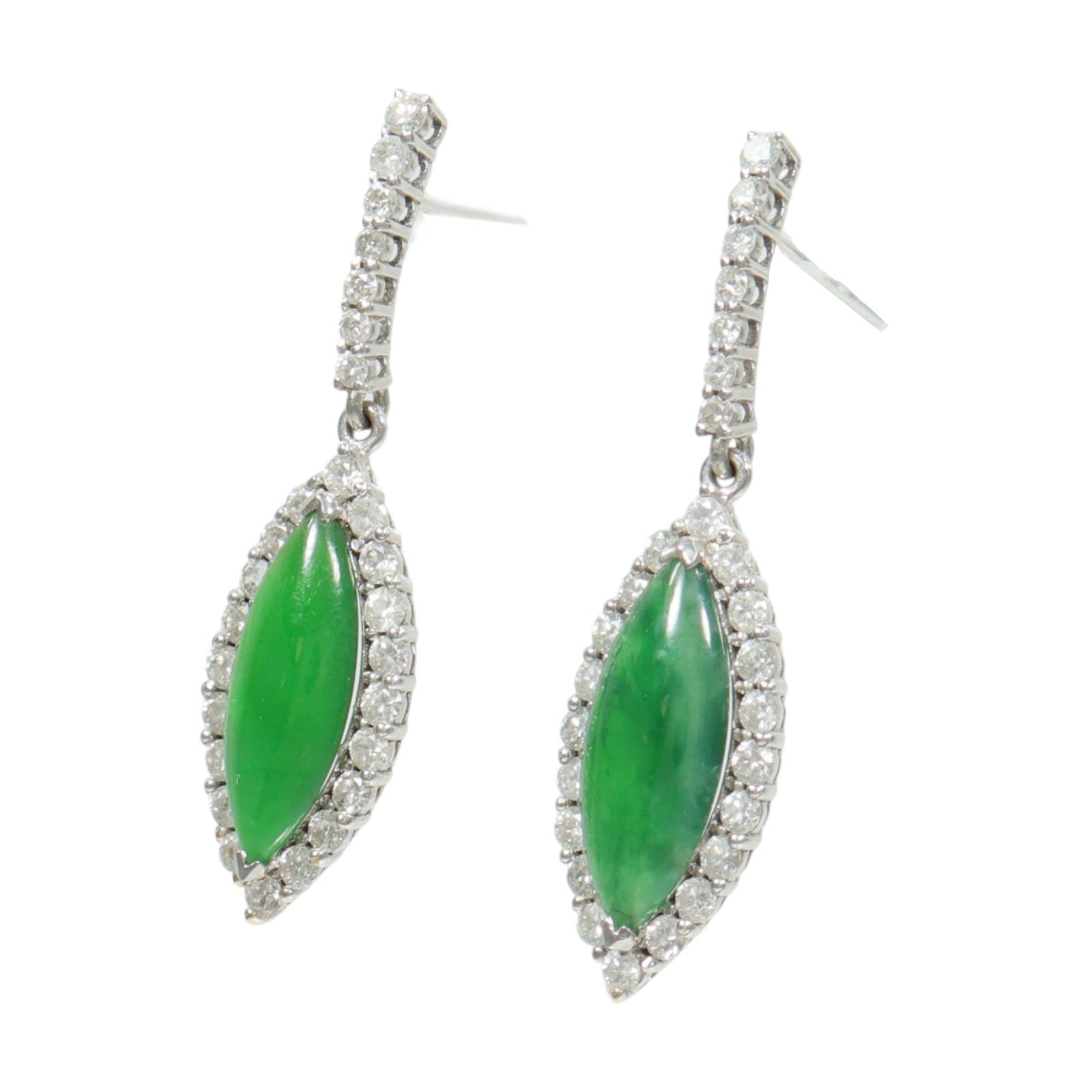 JEWELRY 18K白金Jade Diamond Earrings翡翠/鑽石耳環