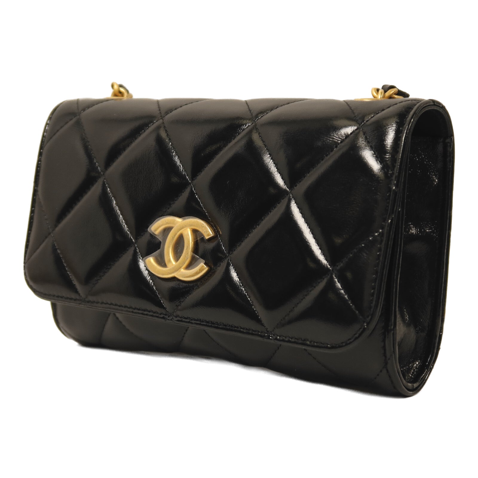 CHANEL 牛皮皮革WOC Wallet On Chain金扣鏈帶肩背袋