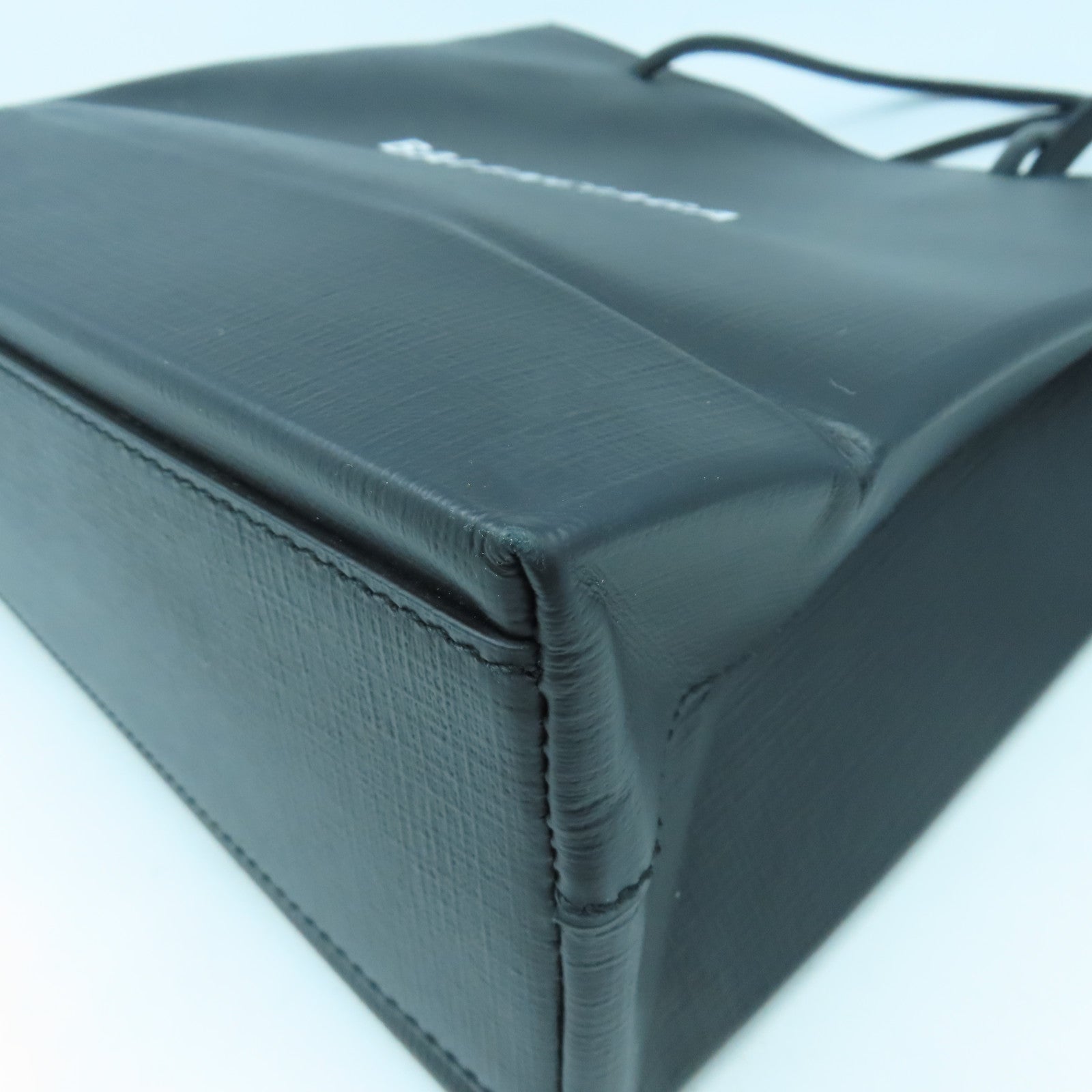 BALENCIAGA 牛皮皮革Shopping Bag銀扣手挽肩背兩用袋黑色