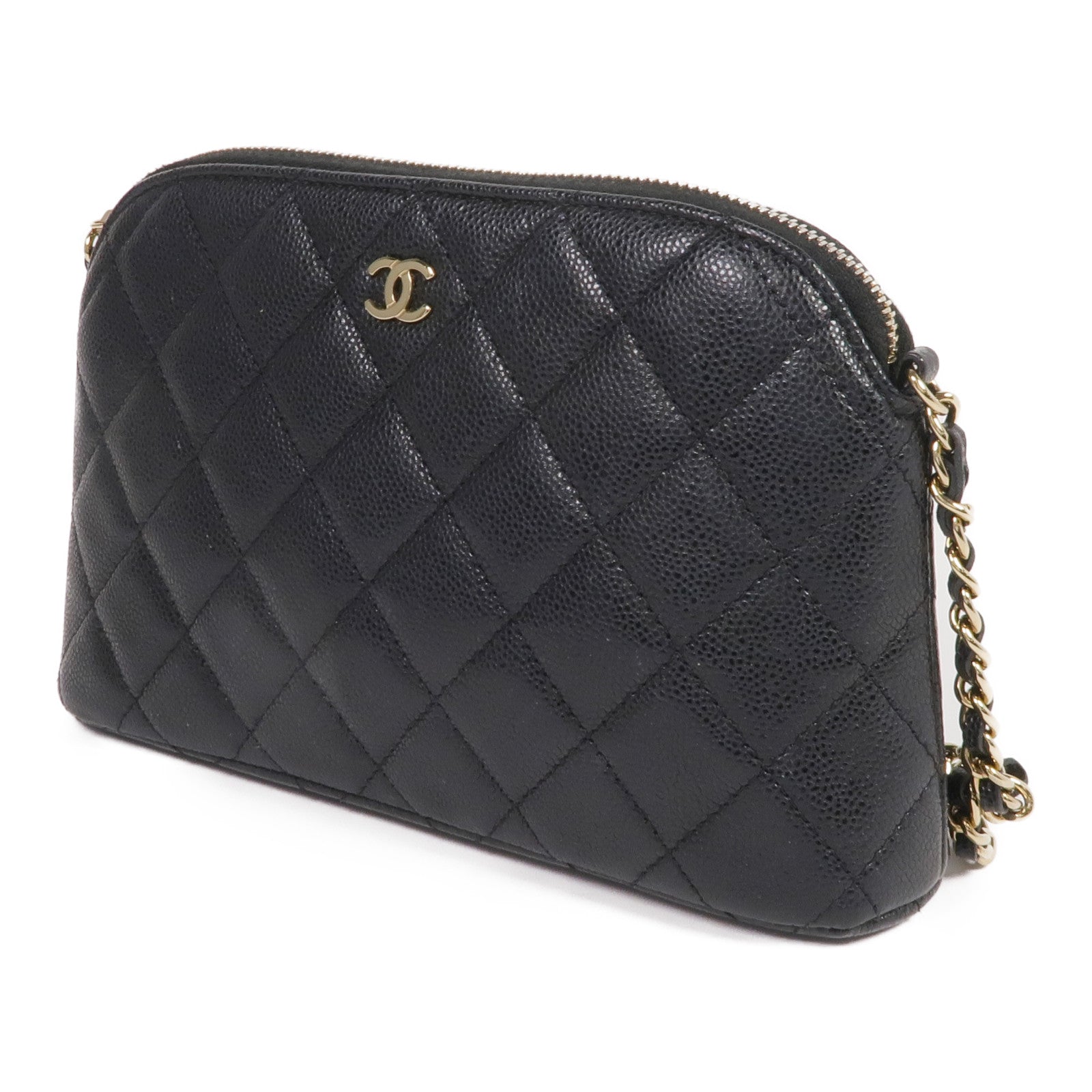 CHANEL 牛皮皮革Chain Shoulder Bag金扣鏈帶肩背袋