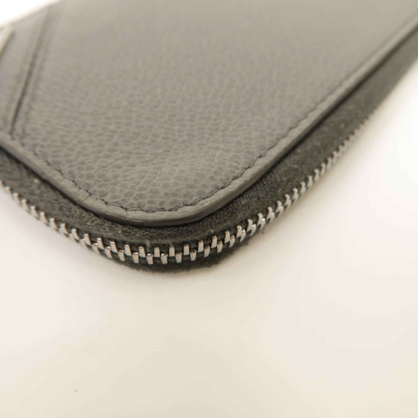PRADA 牛皮皮革Card Case銀扣卡片套灰色