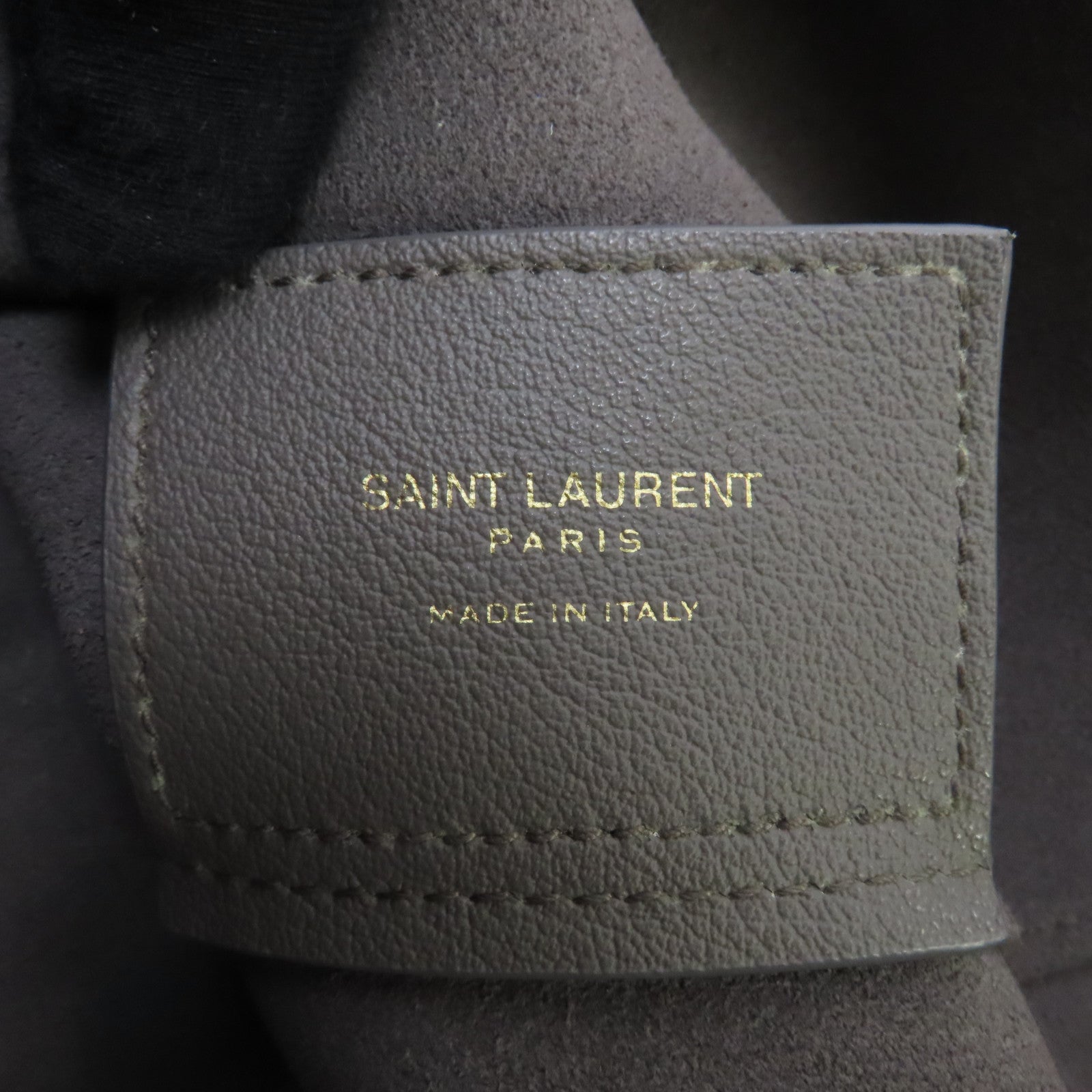 SAINT LAURENT 牛皮皮革Tote Bag金扣手挽袋灰色