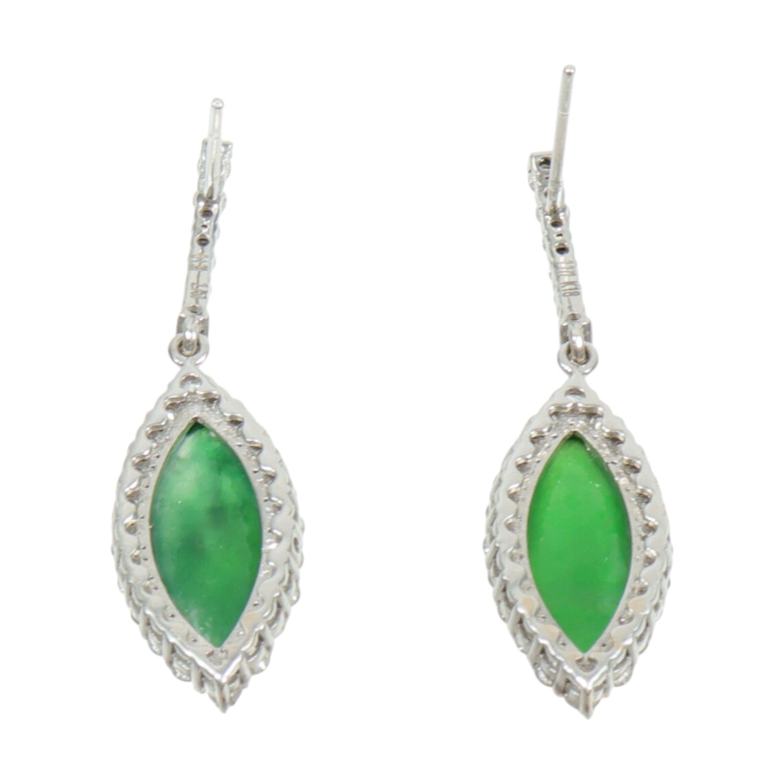 JEWELRY 18K白金Jade Diamond Earrings翡翠/鑽石耳環