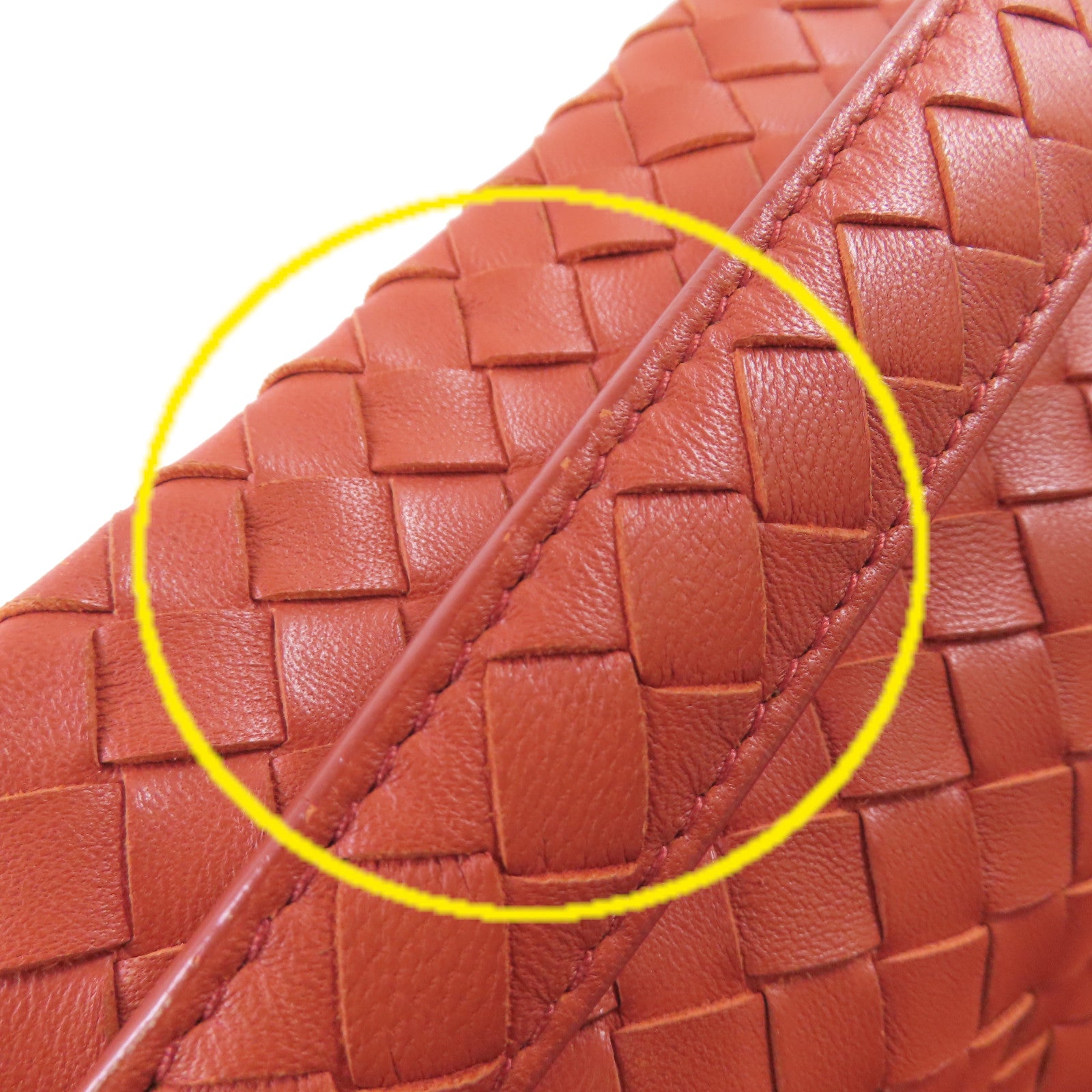 BOTTEGA VENETA 織紋皮革Tote Bag肩背袋橙色