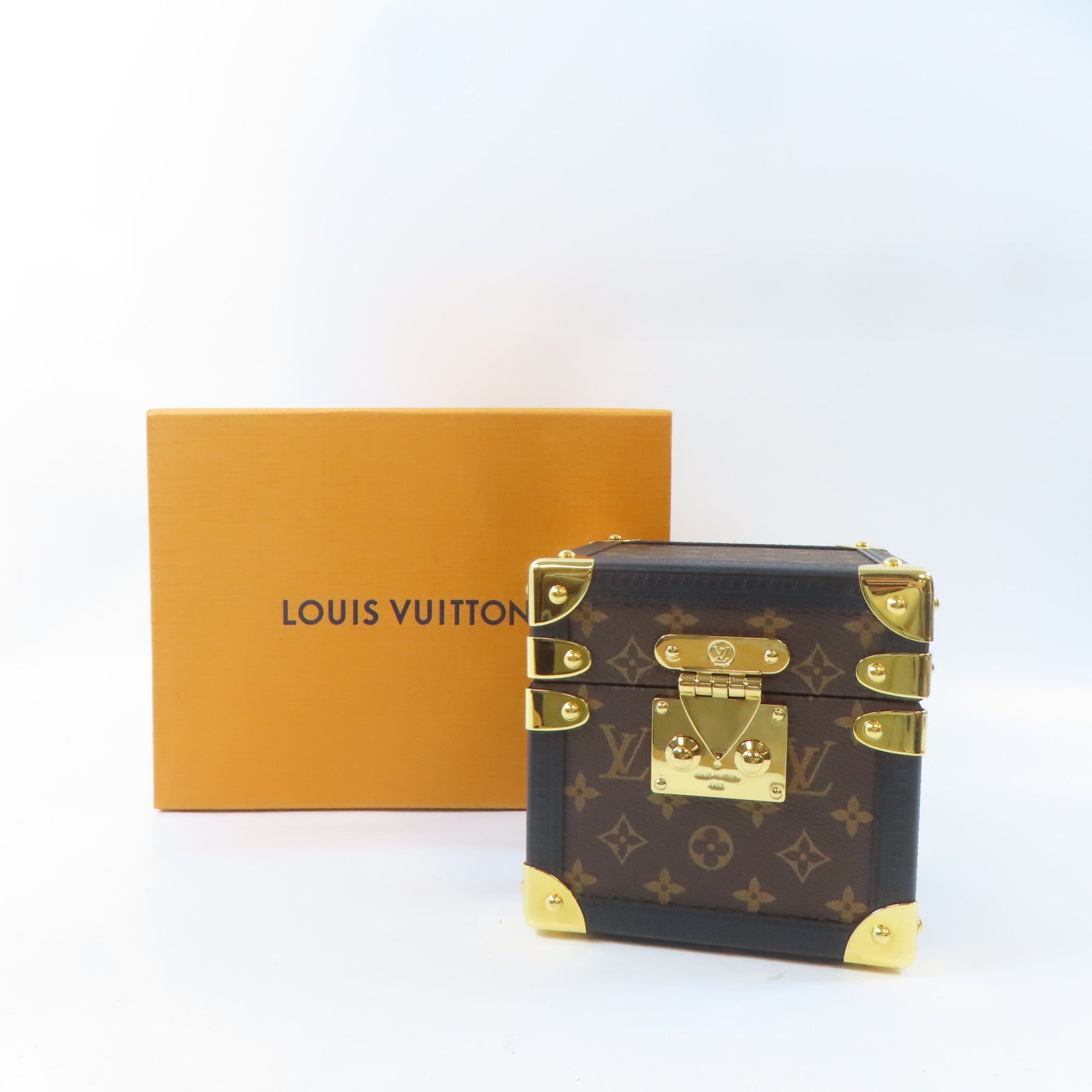 LOUIS VUITTON Monogram Vivienne Music Box Trunk金扣音樂盒棕色/黑色