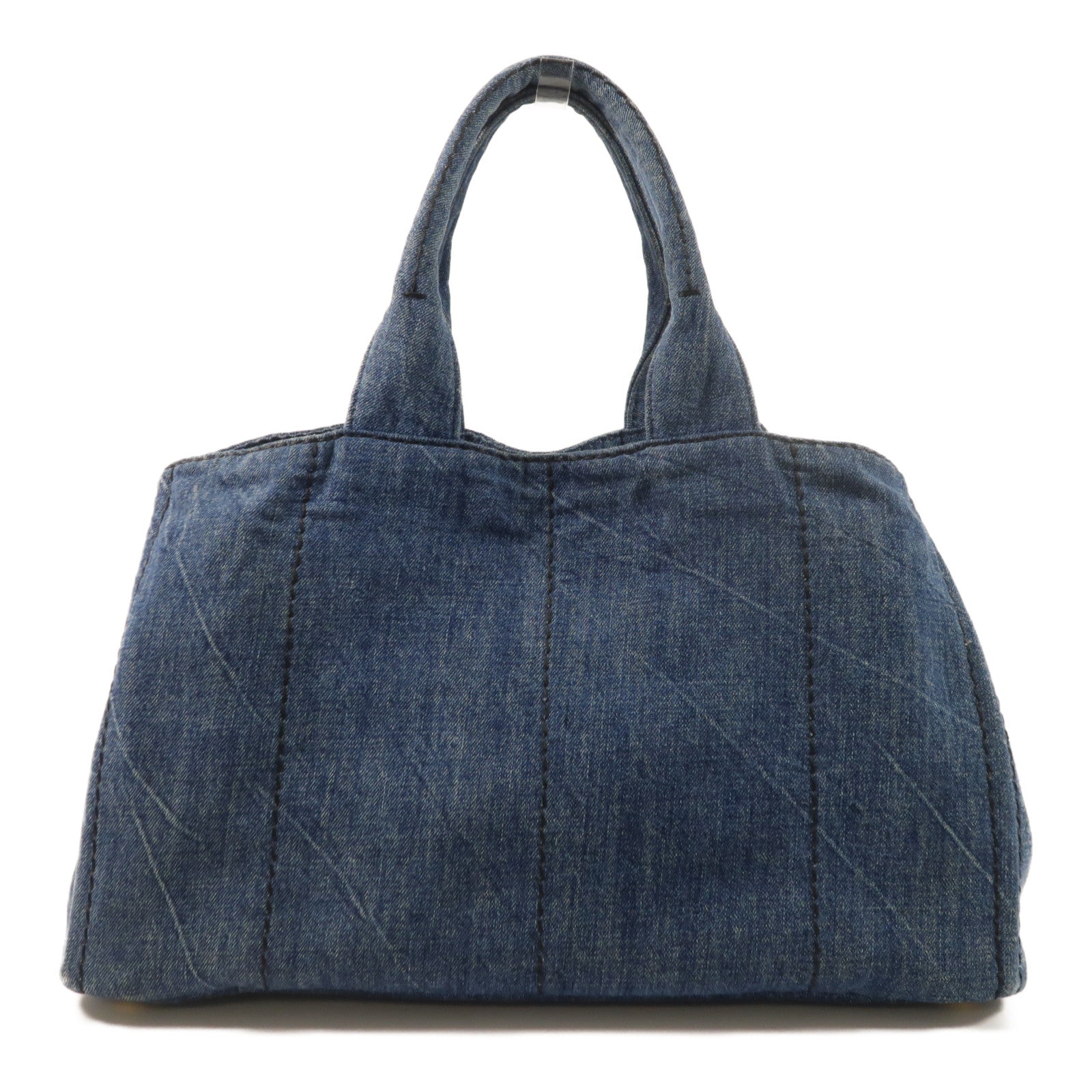PRADA 牛仔布Canapa Large Tote金扣手挽袋