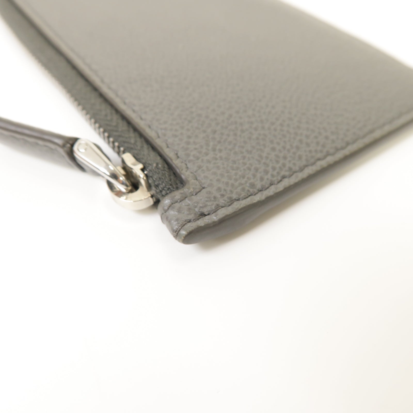PRADA 牛皮皮革Card Case銀扣卡片套灰色