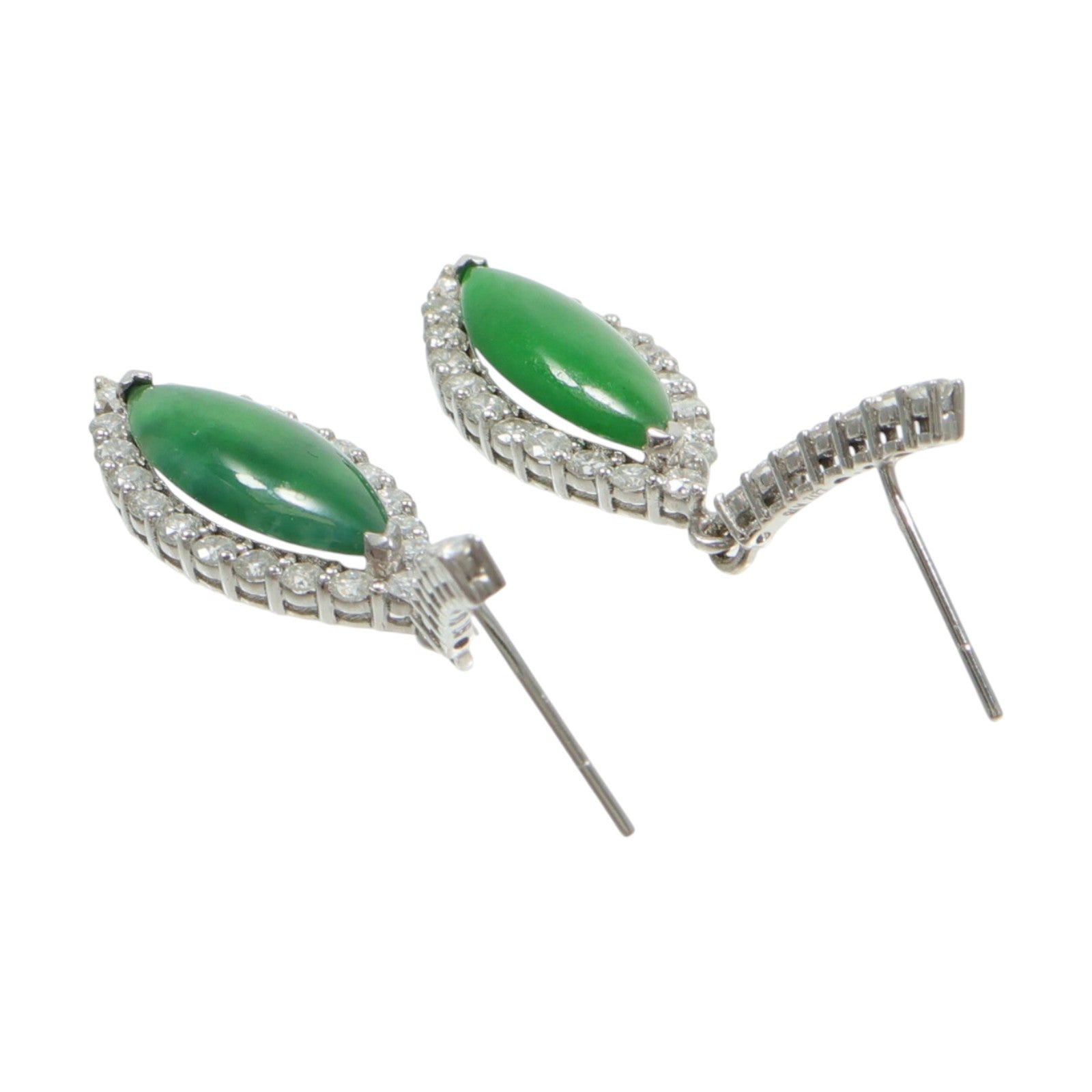 JEWELRY 18K白金Jade Diamond Earrings翡翠/鑽石耳環