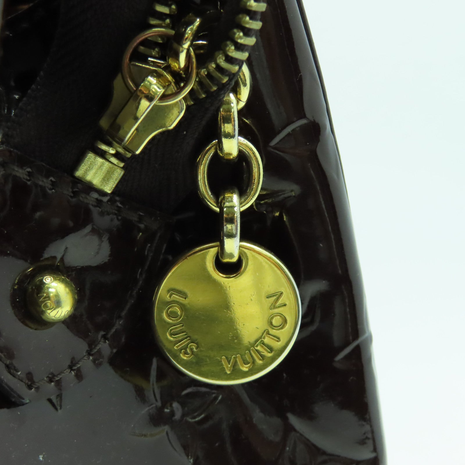 LOUIS VUITTON Monogram Vernis Blair MM金扣手挽肩背兩用袋酒紅色
