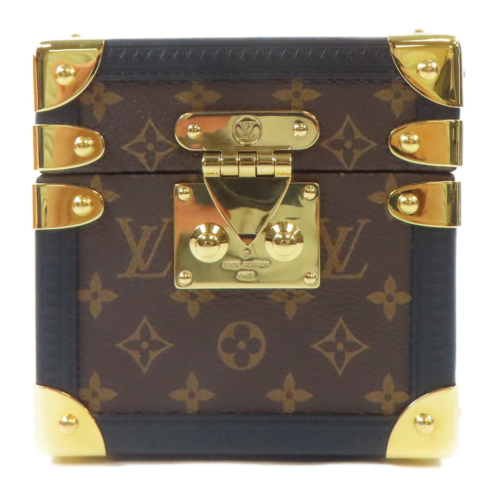 LOUIS VUITTON Monogram Vivienne Music Box Trunk金扣音樂盒棕色/黑色