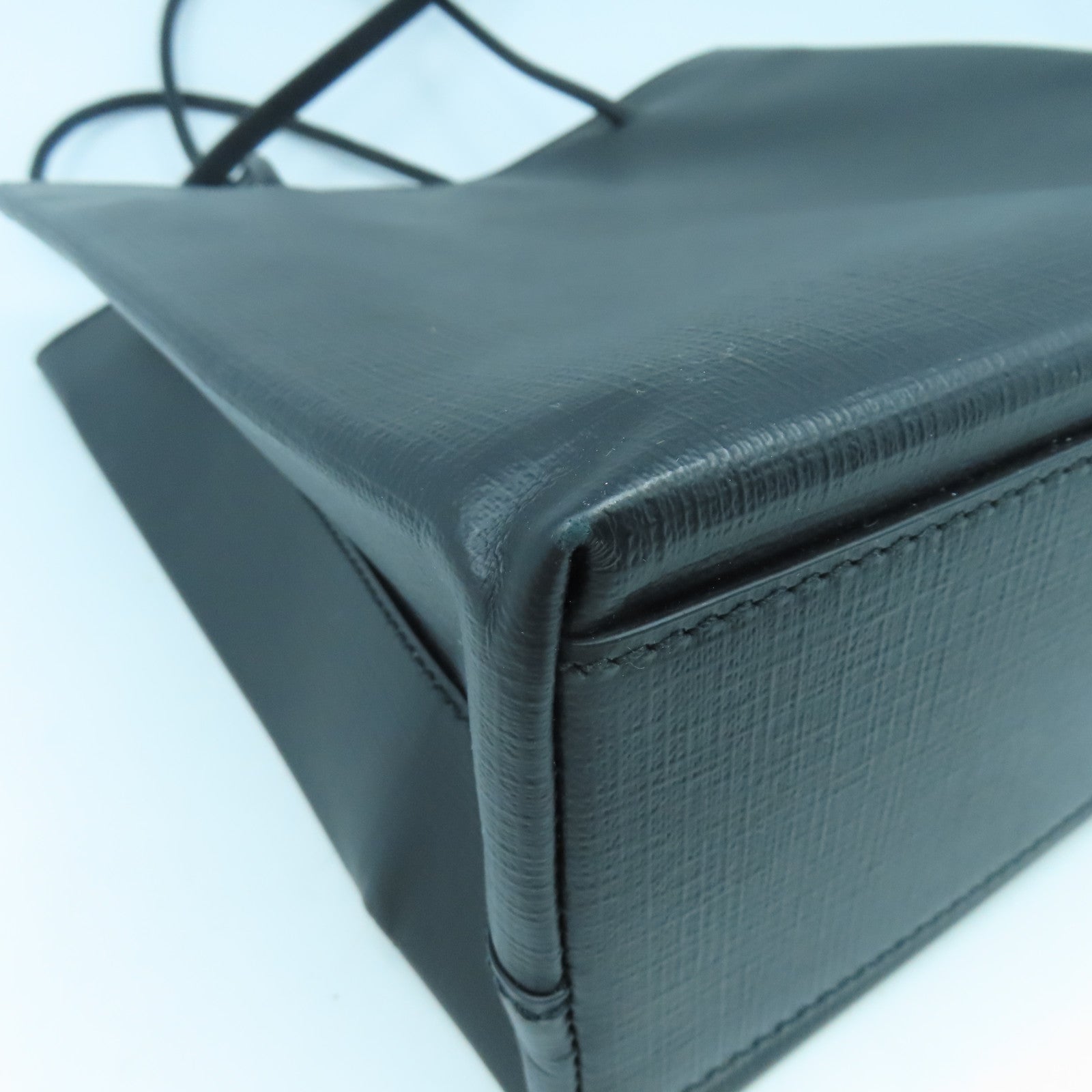 BALENCIAGA 牛皮皮革Shopping Bag銀扣手挽肩背兩用袋黑色
