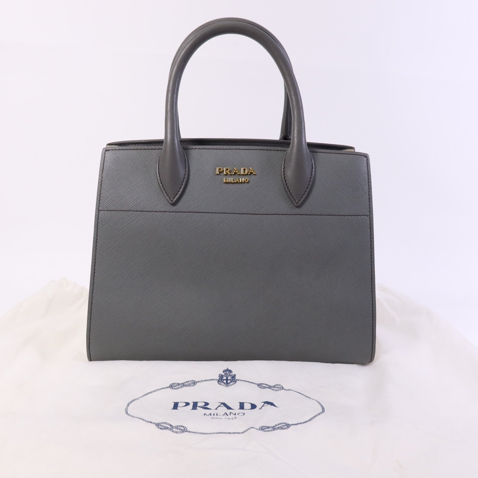 PRADA Saffiano皮革Hand Bag金扣手挽袋