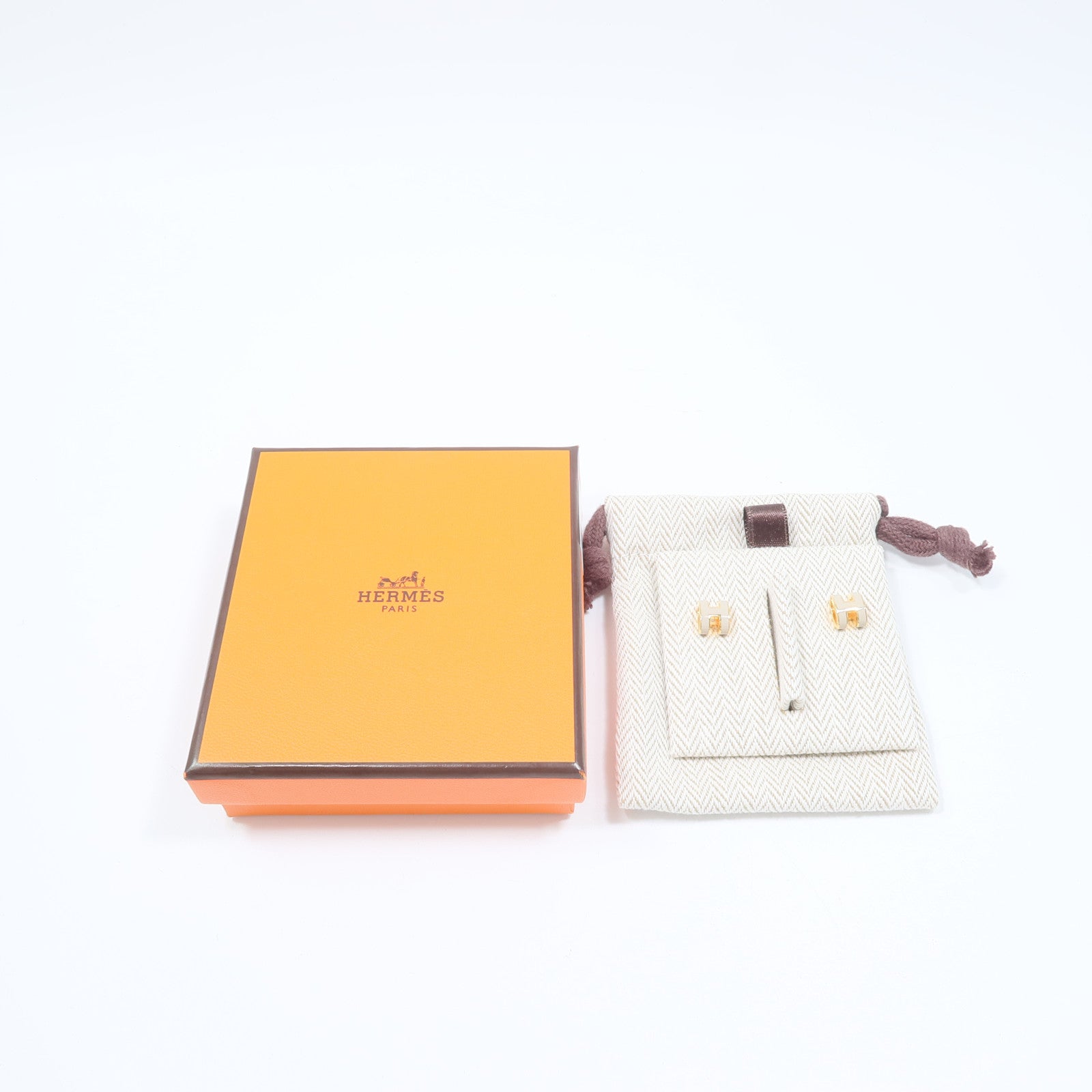HERMES 金屬/琺瑯Mini Pop H Earrings耳環