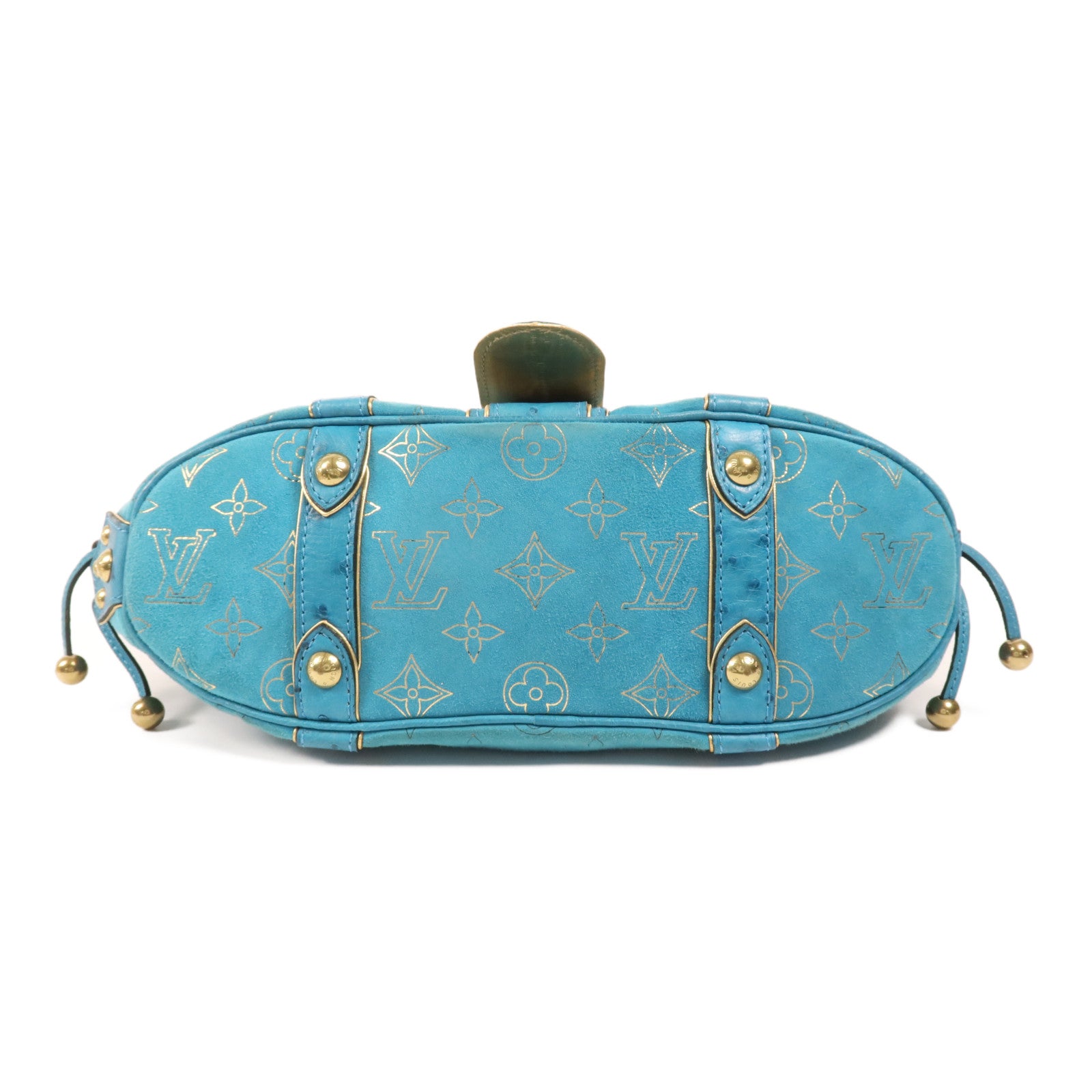 LOUIS VUITTON 鴕鳥皮革Theda GM金扣肩背袋