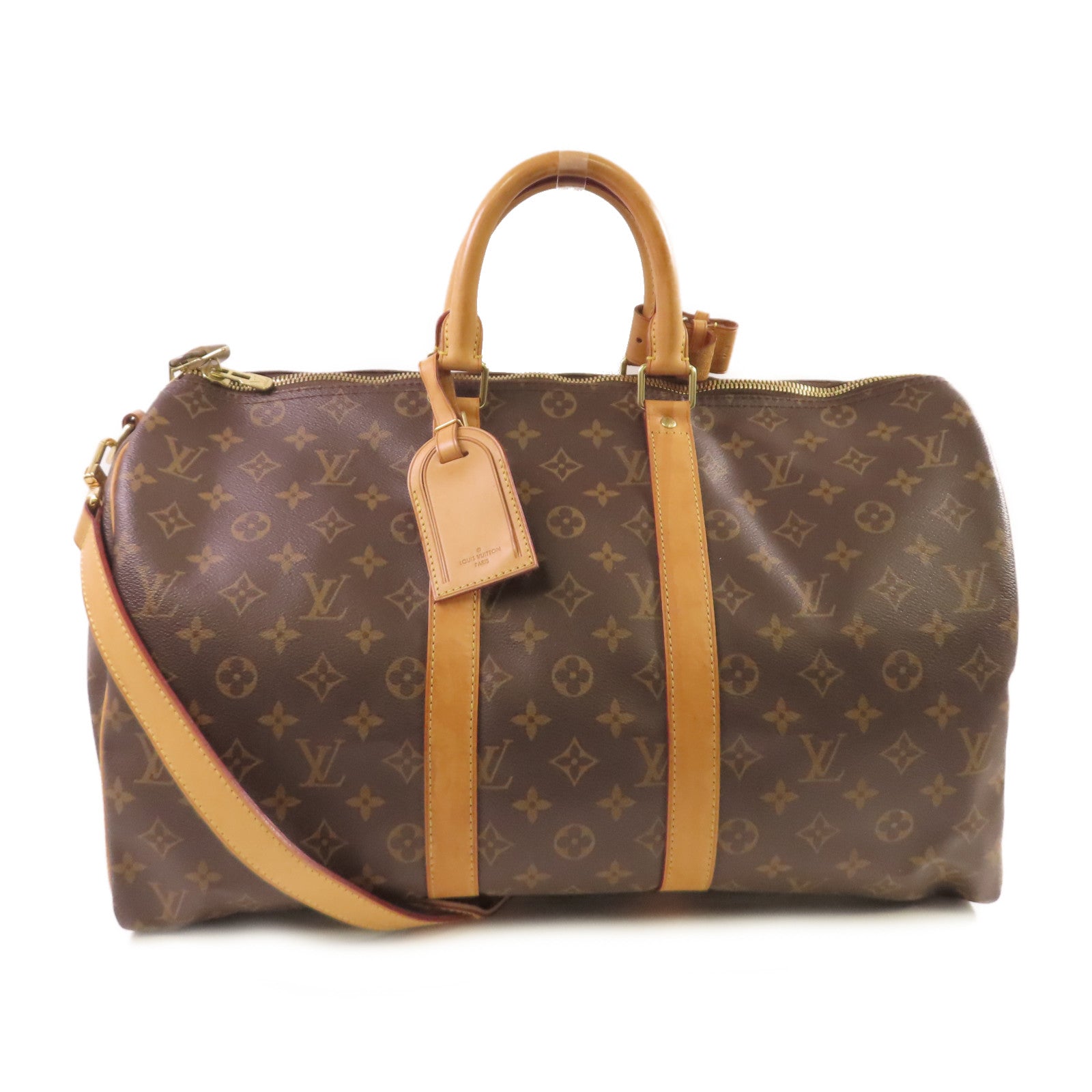 LOUIS VUITTON Monogram Keepall 45 Bandouliere 2Way Shoulder Bag金扣手挽肩背兩用袋啡色
