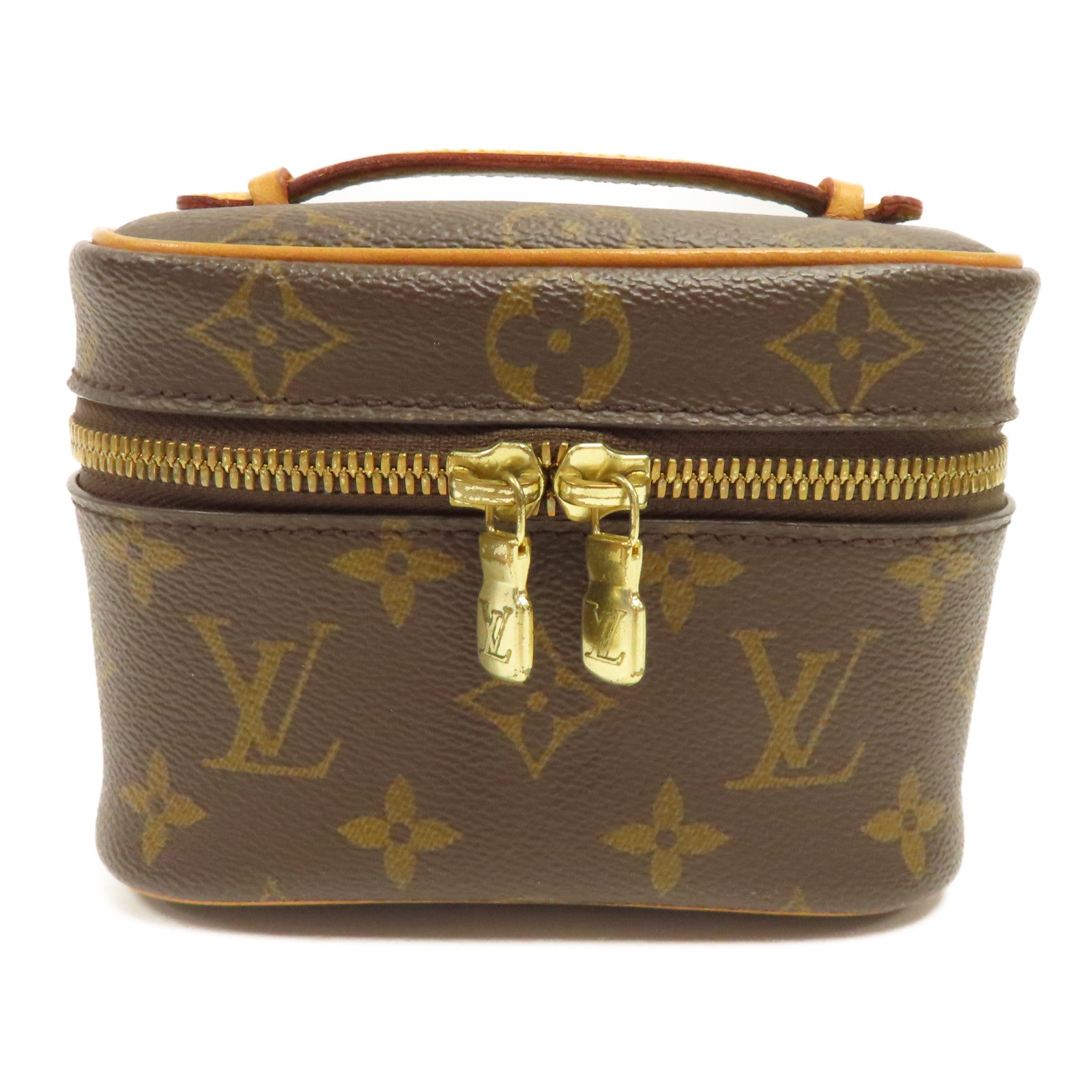 LOUIS VUITTON Monogram Nice Nano金扣手拿包啡色