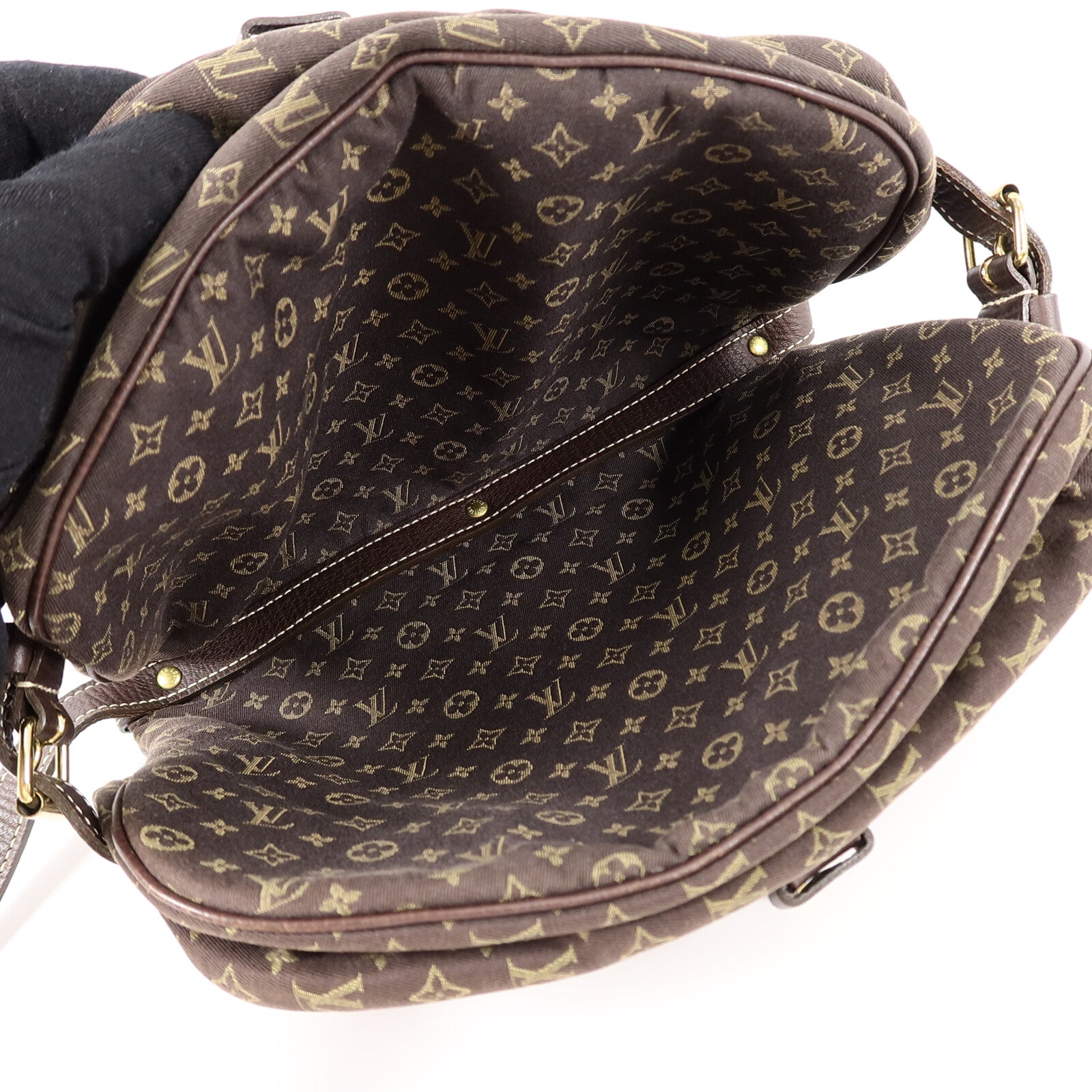 LOUIS VUITTON Monogram Mini Lin Saumur 30肩背袋