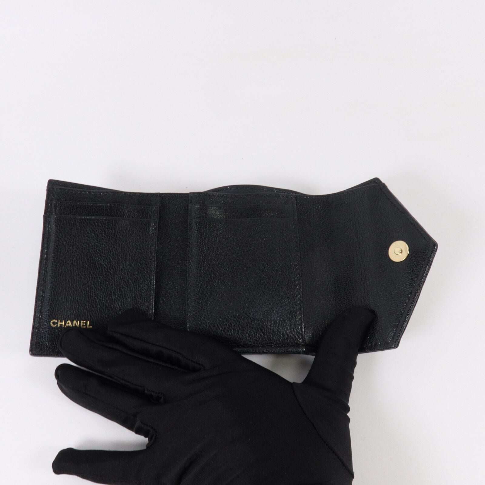 CHANEL 牛皮皮革Small Flap Wallet金扣錢包