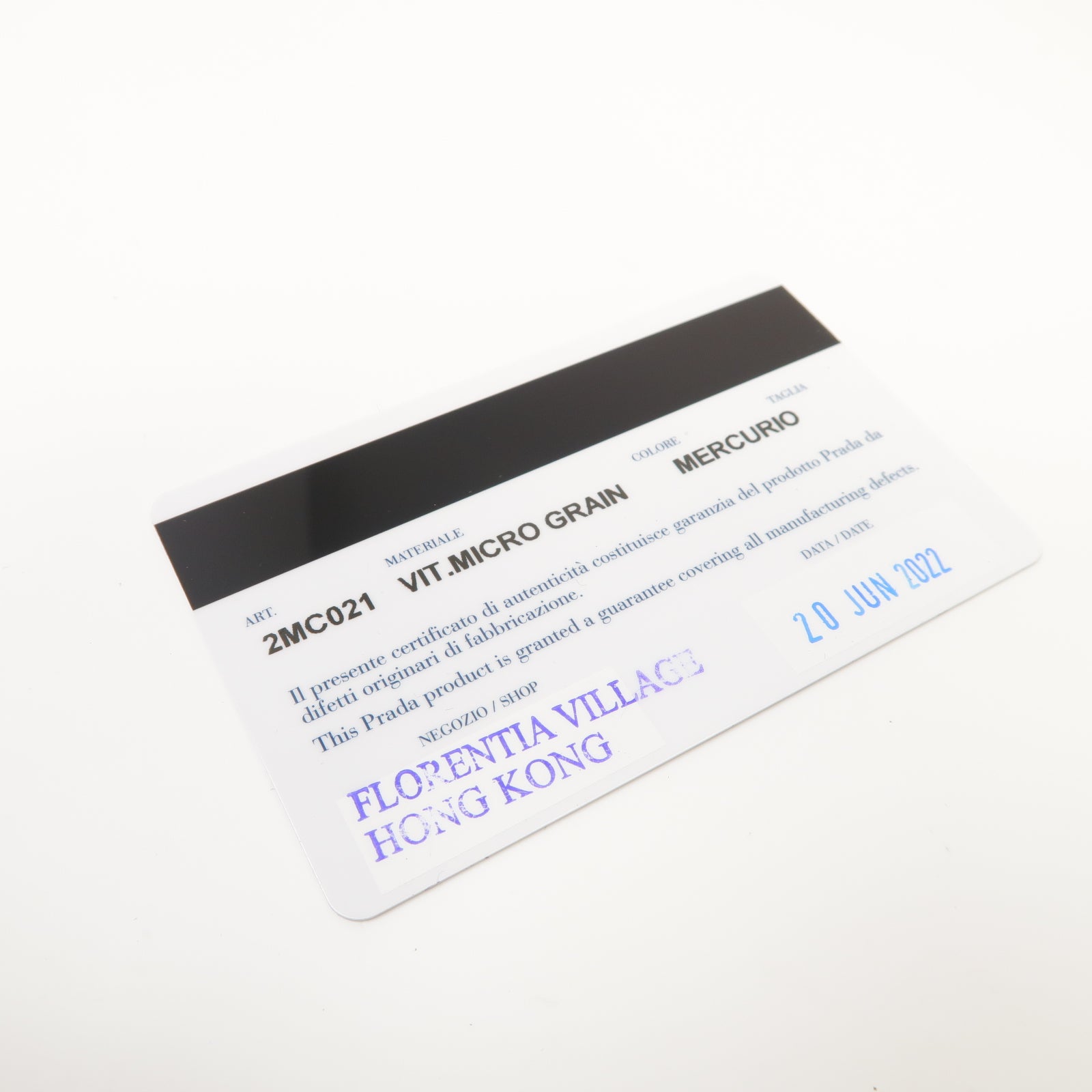 PRADA 牛皮皮革Card Case銀扣卡片套灰色