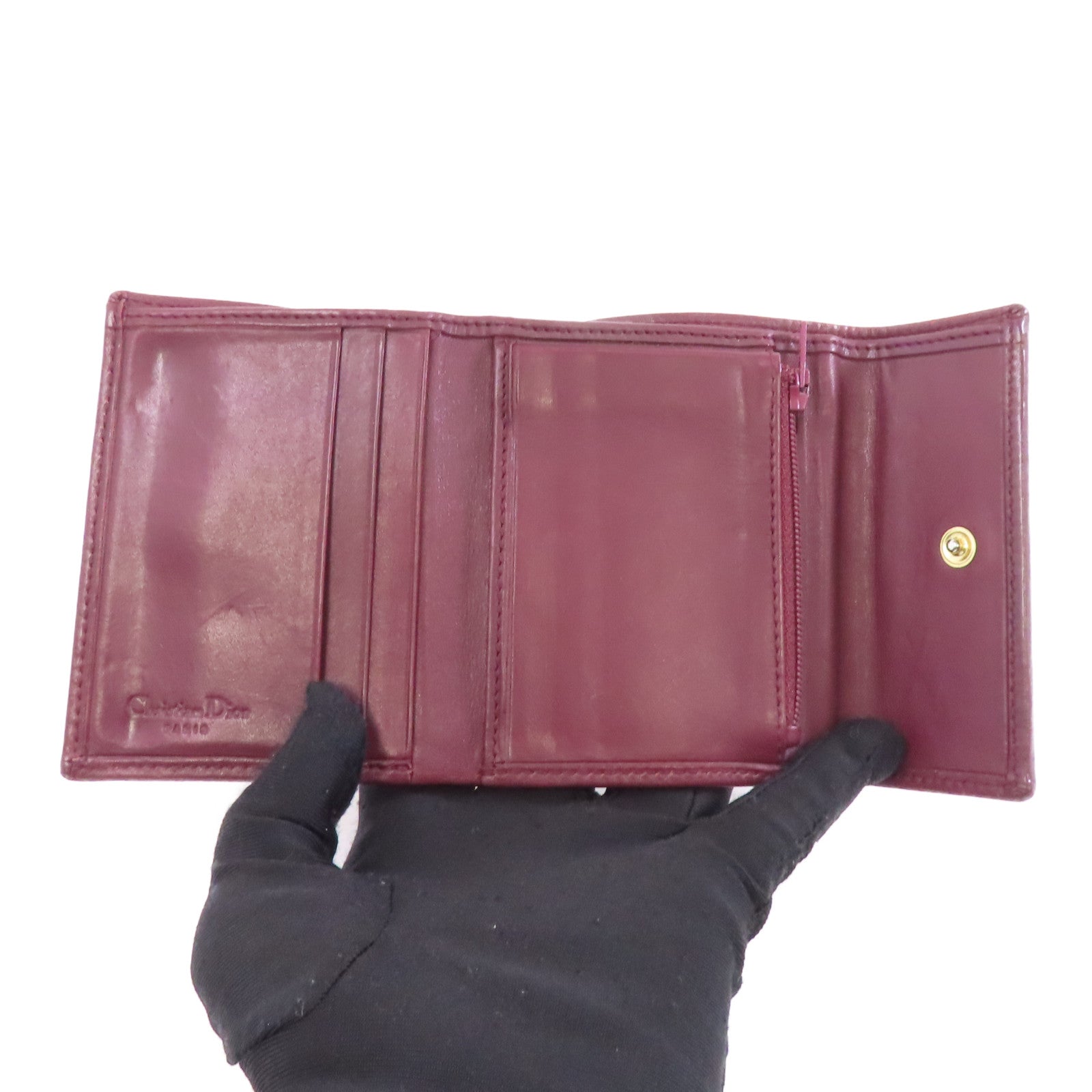 Dior 帆布Wallet金扣錢包紅色