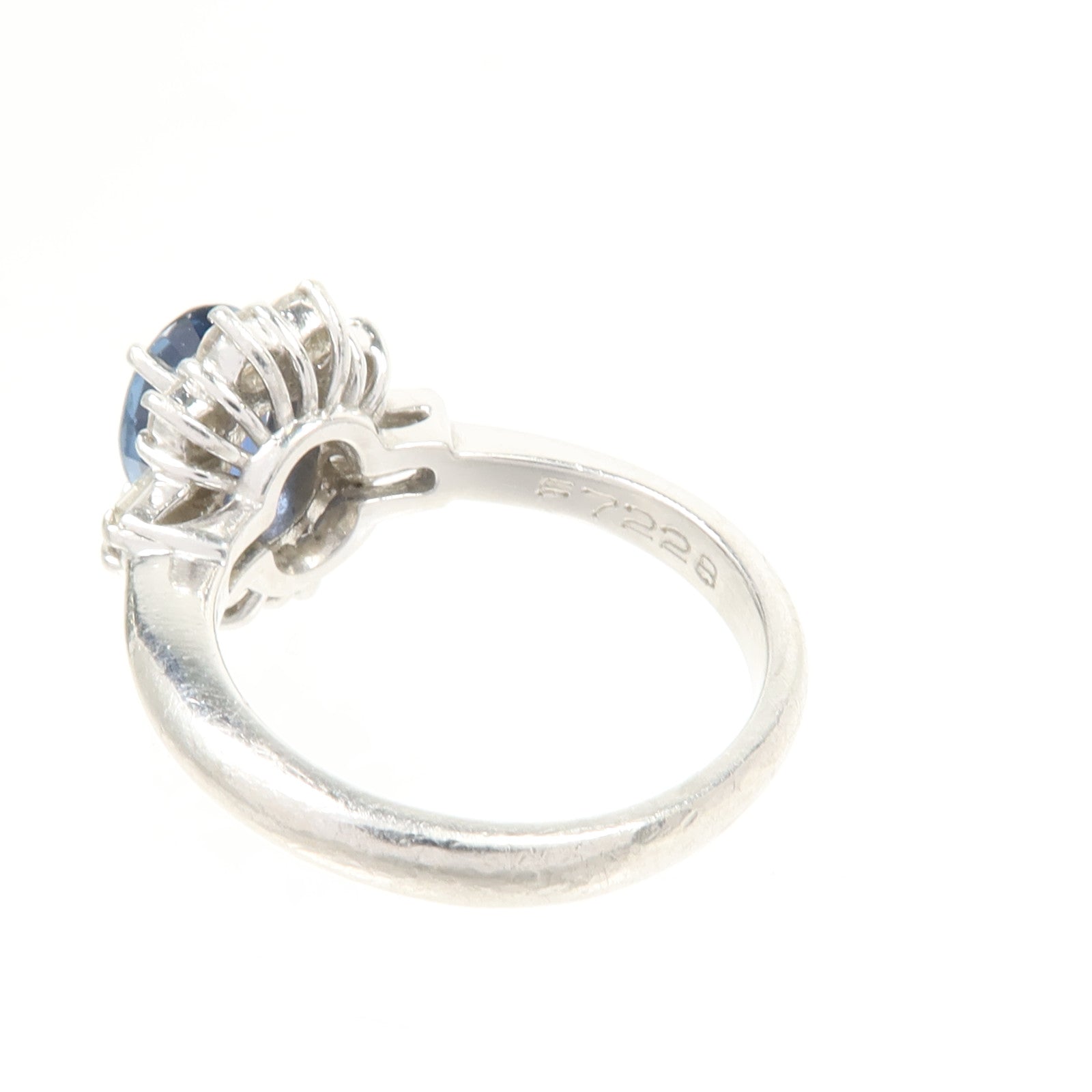 JEWELRY PT900鉑金Sapphire Diamond Ring藍寶石/鑽石戒指US#5.5