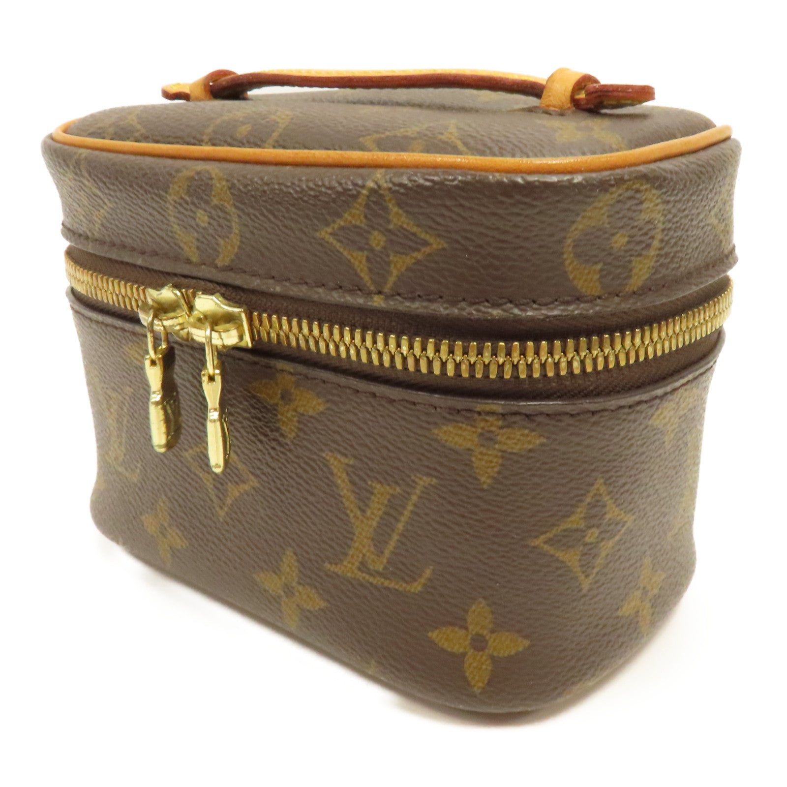 LOUIS VUITTON Monogram Nice Nano金扣手拿包啡色
