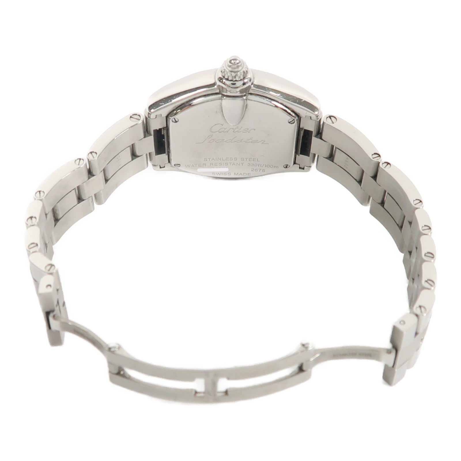 CARTIER Roadster不鏽鋼手錶石英機芯銀色